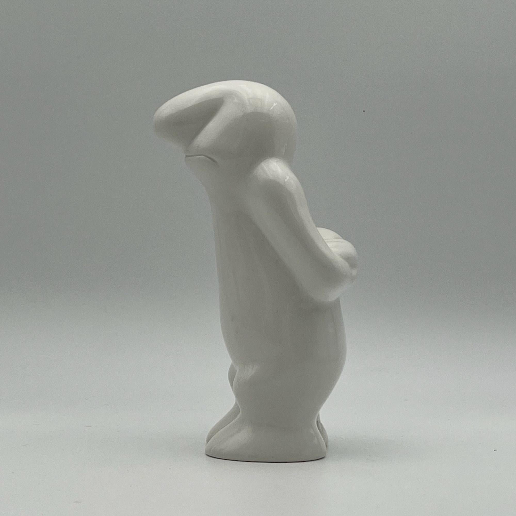 Italian Osvaldo Cavandoli La Linea 'brooding' iconic ceramic figurine - 1960s