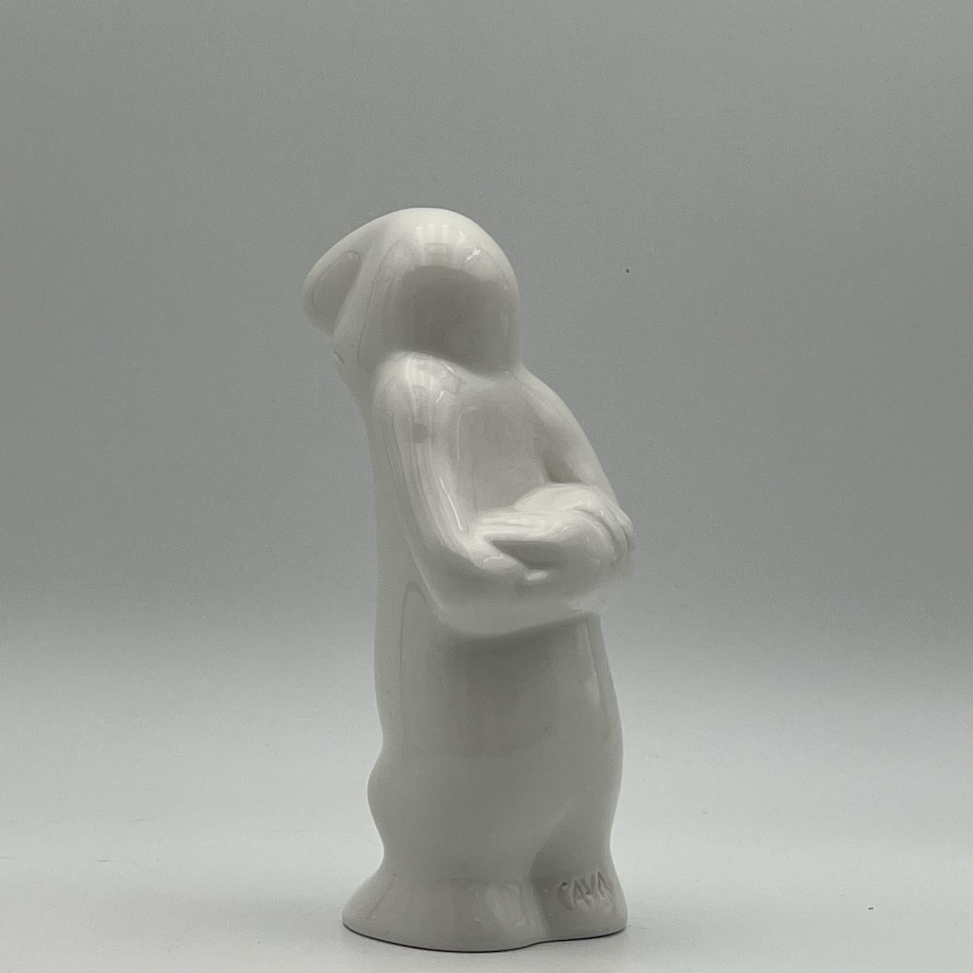 Mid-20th Century Osvaldo Cavandoli La Linea 'brooding' iconic ceramic figurine - 1960s