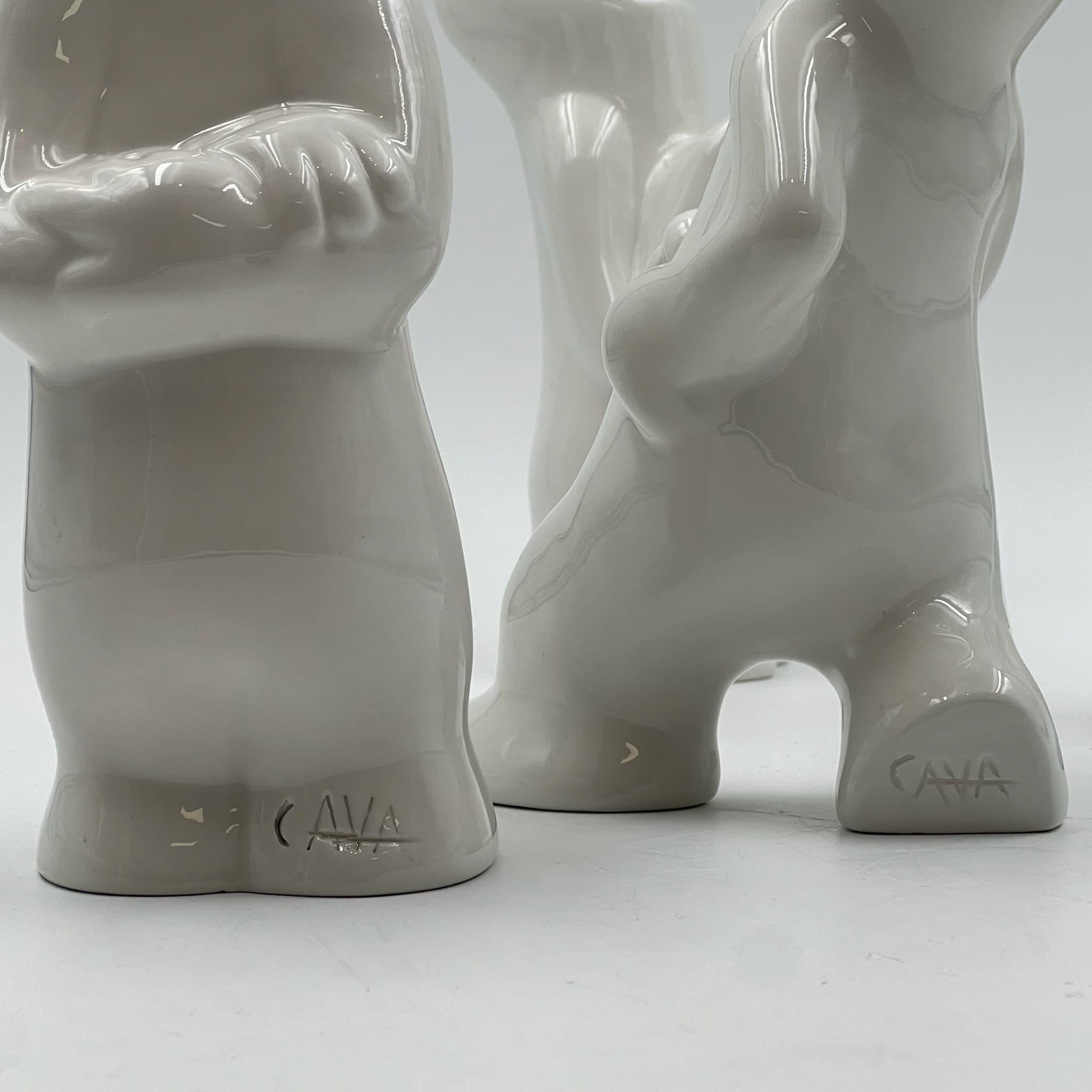 Osvaldo Cavandoli 'La Linea' - Pop Art 1960s - Set of Four Ceramic Figurines 4