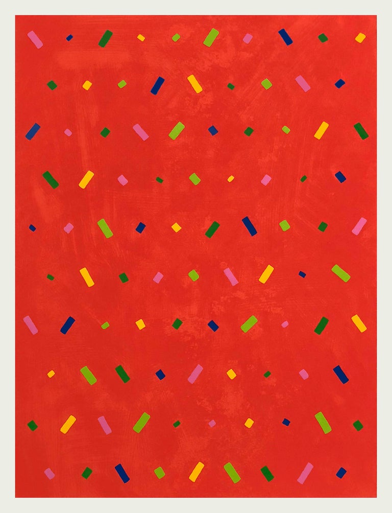 Osvaldo Mariscotti Abstract Print - Untitled (Red OM18-0302)