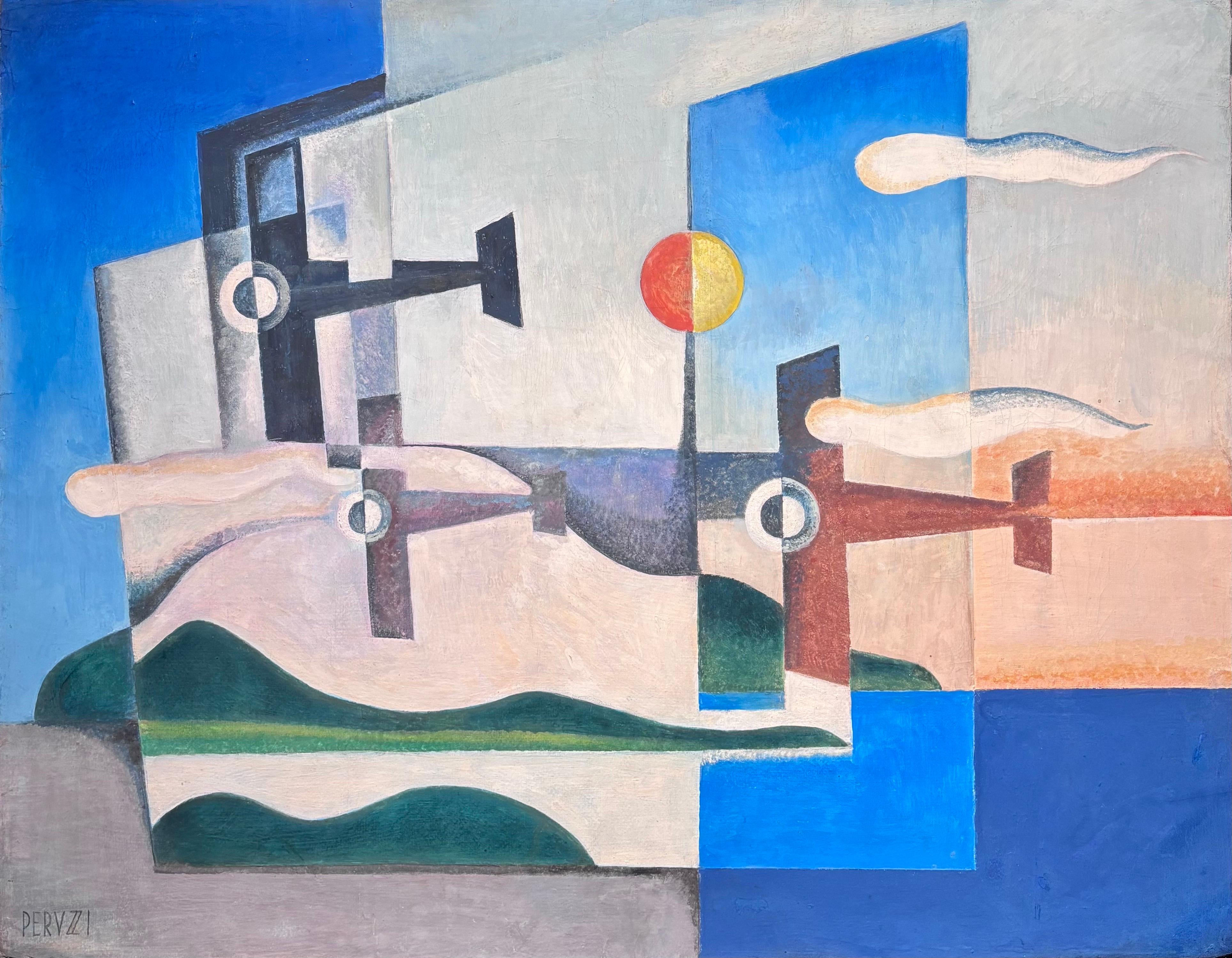 Studio per -Aeroarmonie- Tempera 1933  cm. 62 x 49 – Painting von Osvaldo Peruzzi