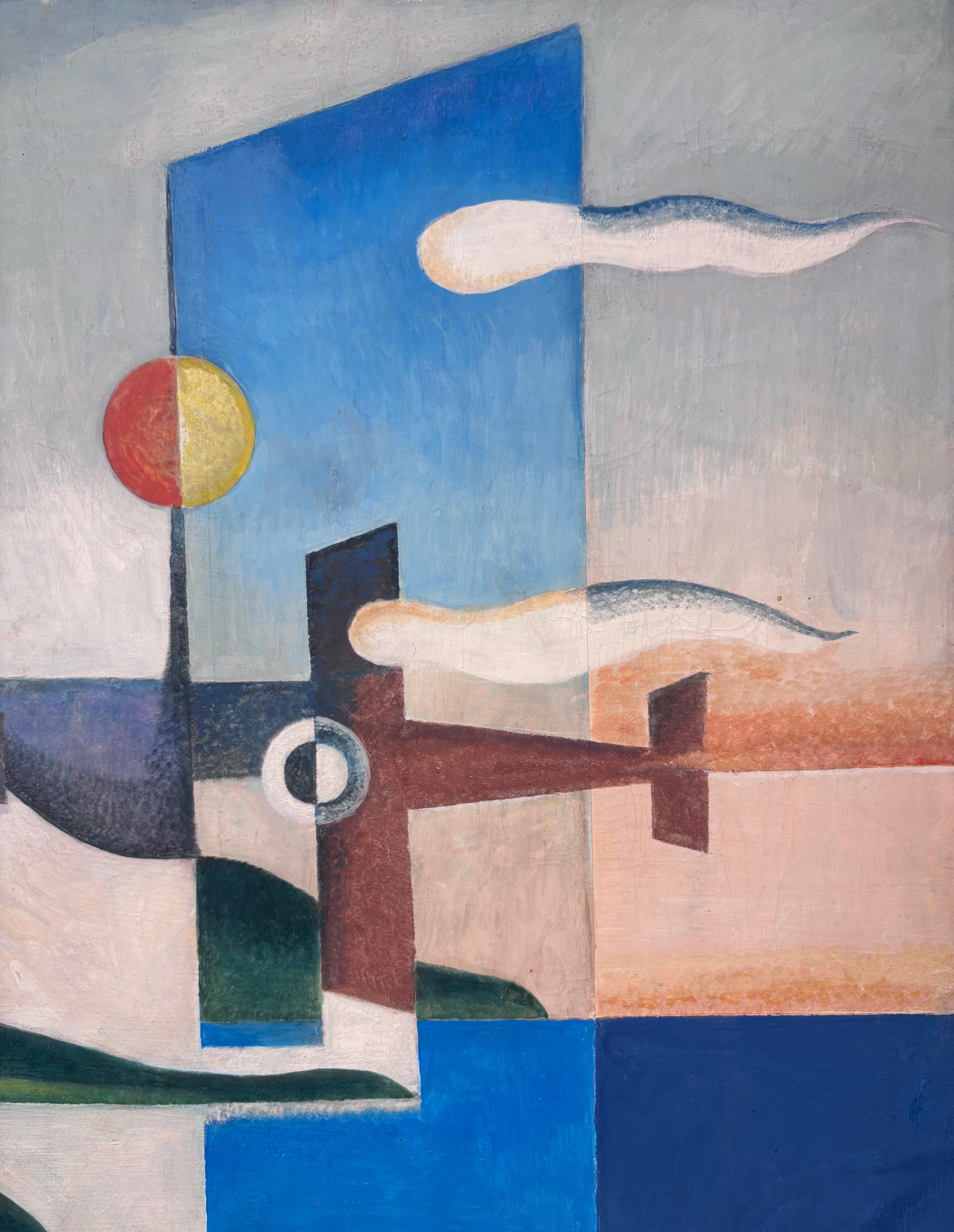 Studio per -Aeroarmonie- Tempera 1933  cm. 62 x 49 (Braun), Figurative Painting, von Osvaldo Peruzzi