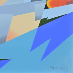 Composición abstracta - Serigrafía de Osvaldo Peruzzi - Años 90