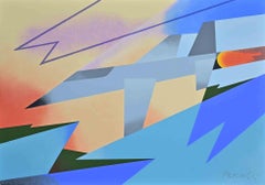 Composición abstracta - Serigrafía de Osvaldo Peruzzi - Años 90