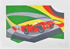 Ferrari Testarossa - Original Lithograph by Osvaldo Peruzzi - 1988