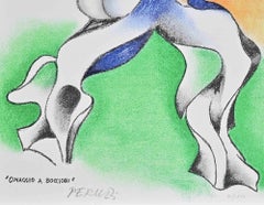 Hommage to Boccioni - Screenprint by Osvaldo Peruzzi - 1980s