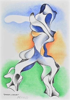 Hommage to Boccioni - Screenprint by Osvaldo Peruzzi - 1980s