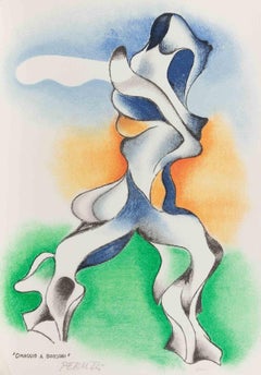 Hommage to Boccioni - Screenprint by Osvaldo Peruzzi - 1980s