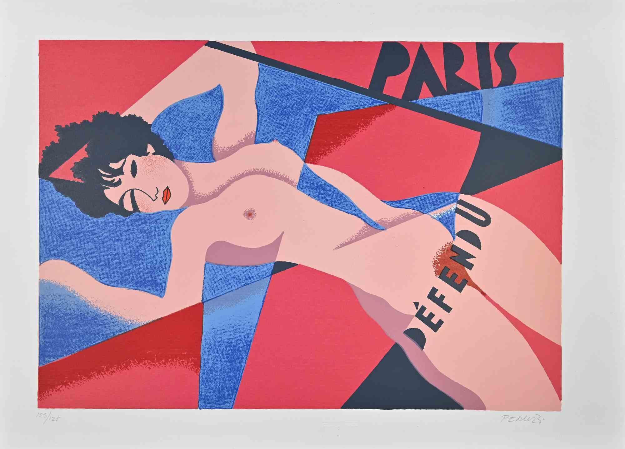 Nude of Woman  is an original artwork realized by  Osvaldo Peruzzi in 1988 .

Mixed colored lithograph .

Hand-signed by the artist on the lower right. Numbered on the lower left margin 123/125.

On the artwork there are printed inscriptions: Paris
