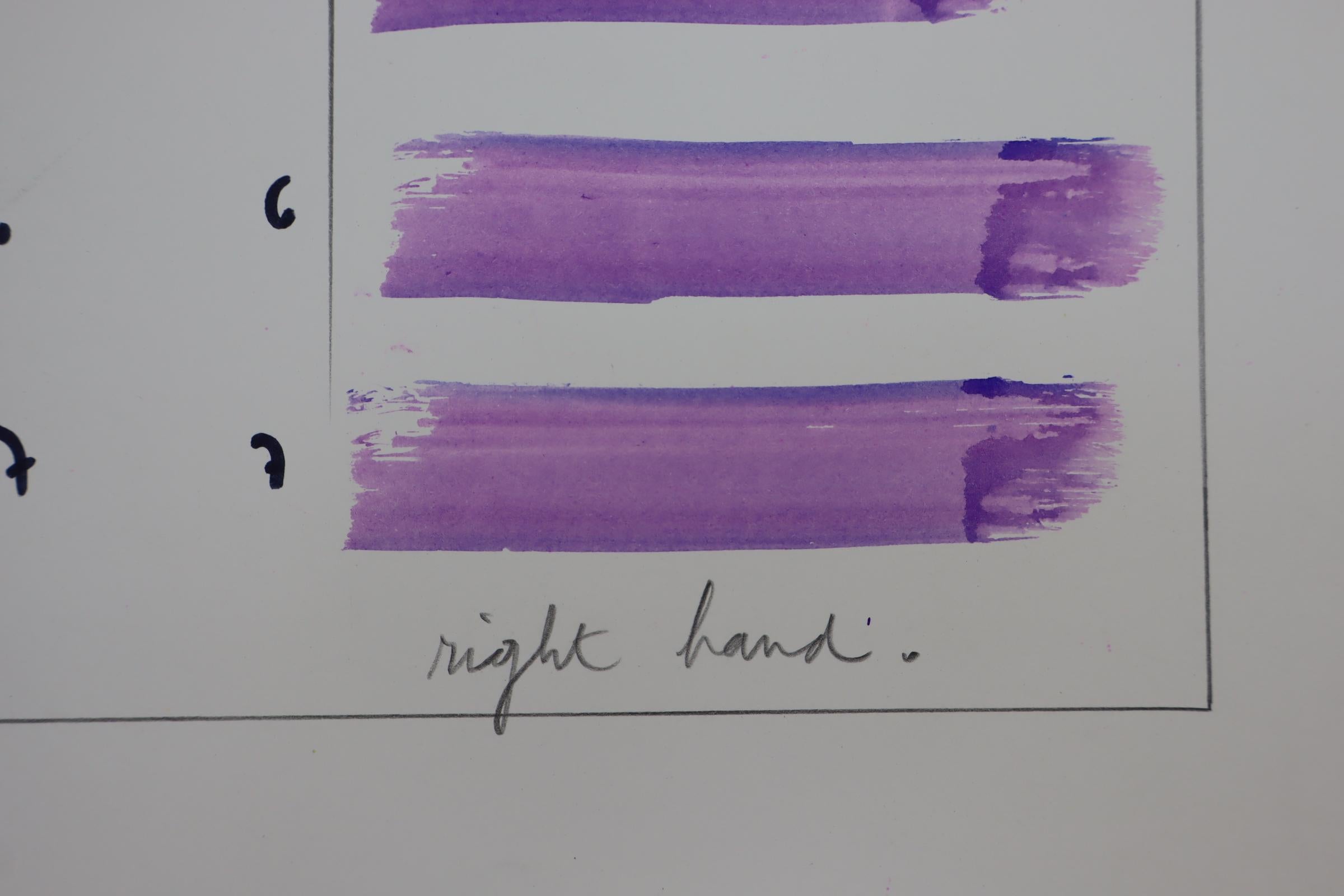 Peint à la main Osvaldo Romberg : aquarelle sur papier, étude didactique de la classifiation des couleurs en vente