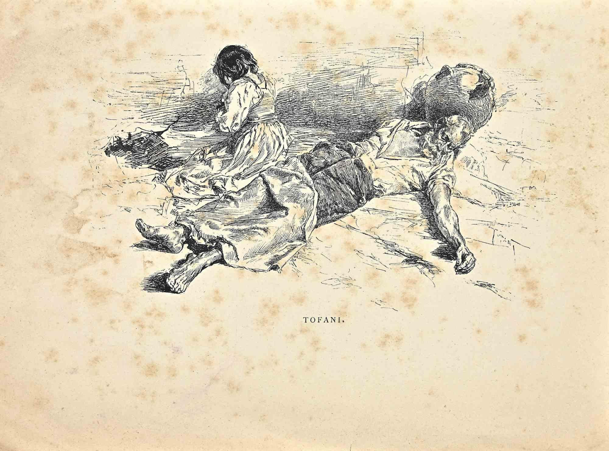 Le repos profond est une lithographie originale sur papier, réalisée à la fin du 19e siècle par Osvaldo Tofani.

Signé dans la planche dans la marge inférieure.

En bonnes conditions, avec des rousseurs diffuses.

L'œuvre d'art représentée par des