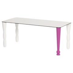 Osvaldo White And Fuchsia Rectangular Table by Giò Colonna Romano