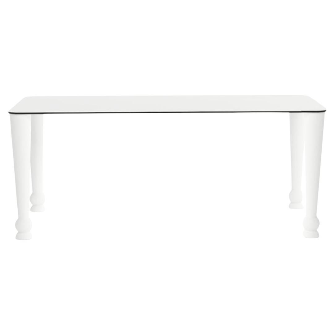 Post-Modern Osvaldo White And Green Rectangular Table by Giò Colonna Romano For Sale