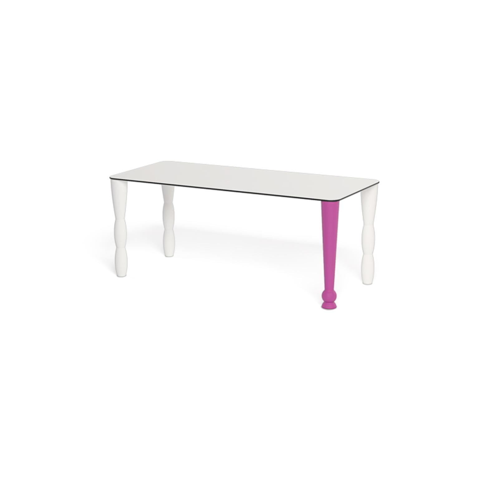 Italian Osvaldo White And Green Rectangular Table by Giò Colonna Romano For Sale