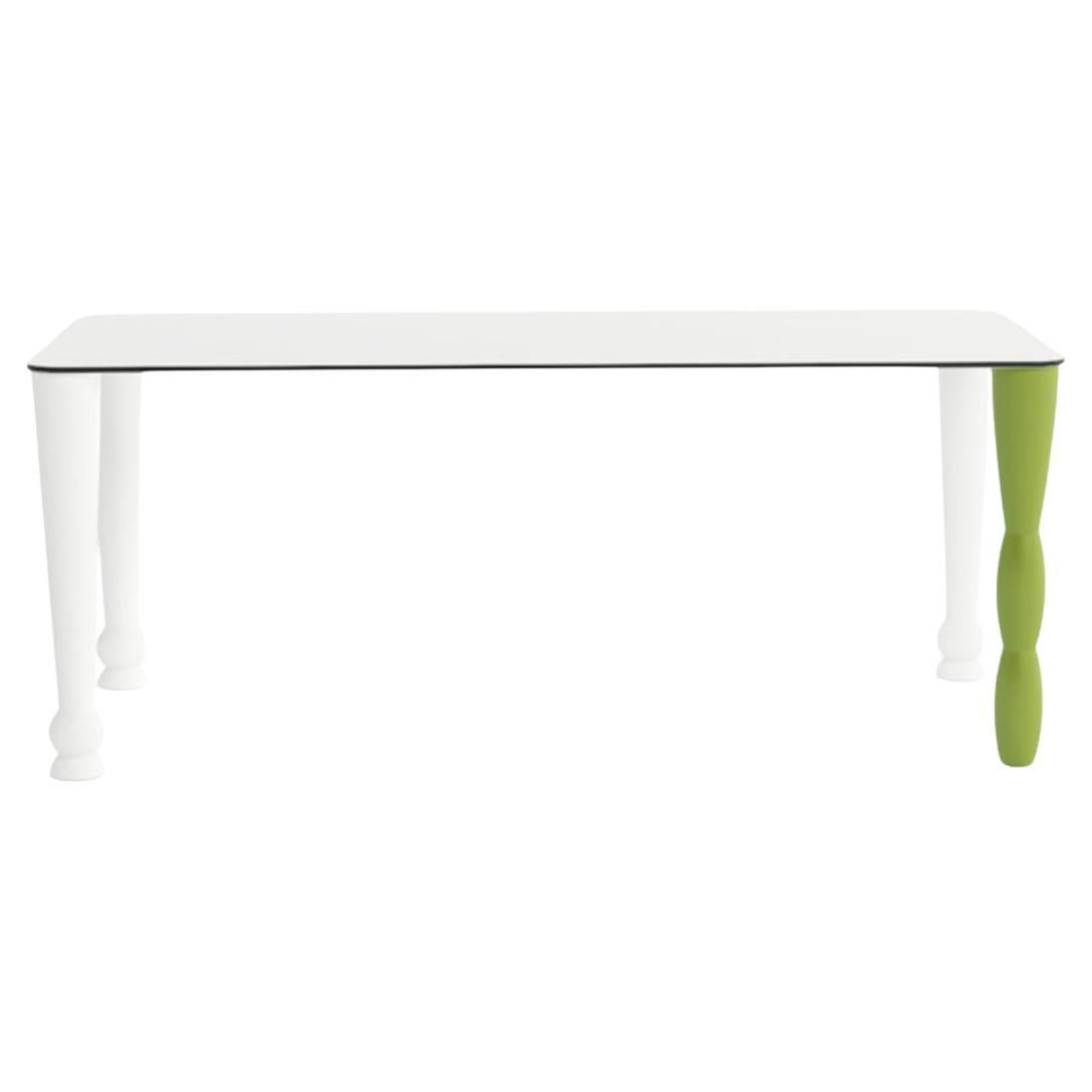 Osvaldo White And Green Rectangular Table by Giò Colonna Romano For Sale