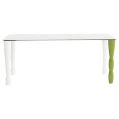 Osvaldo White And Green Rectangular Table by Giò Colonna Romano