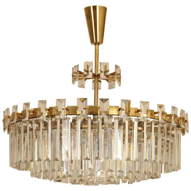 mid century crystal chandelier