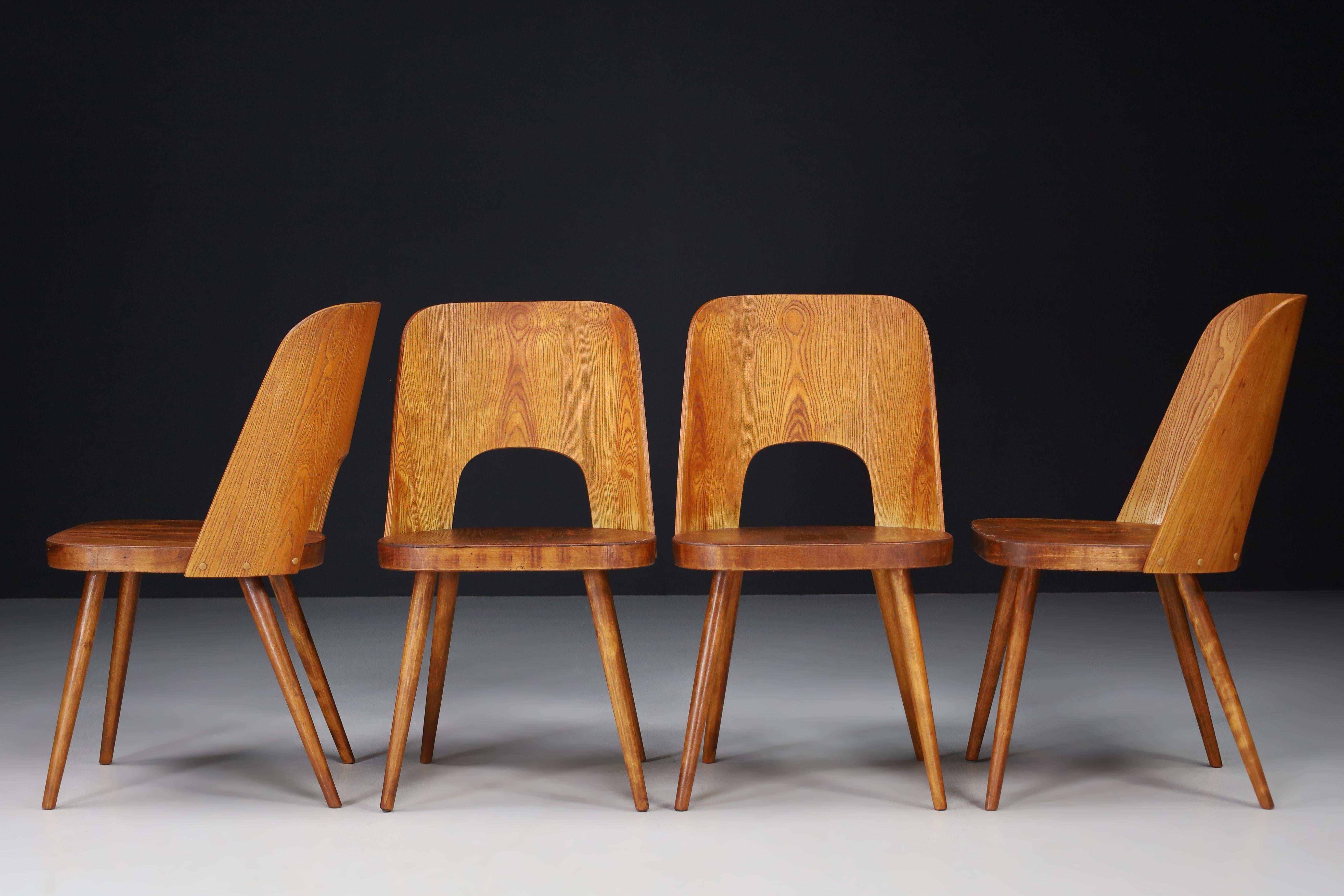 Mid-Century Modern Oswald Haerdtl Beech Dining Chairs, 1950s  For Sale