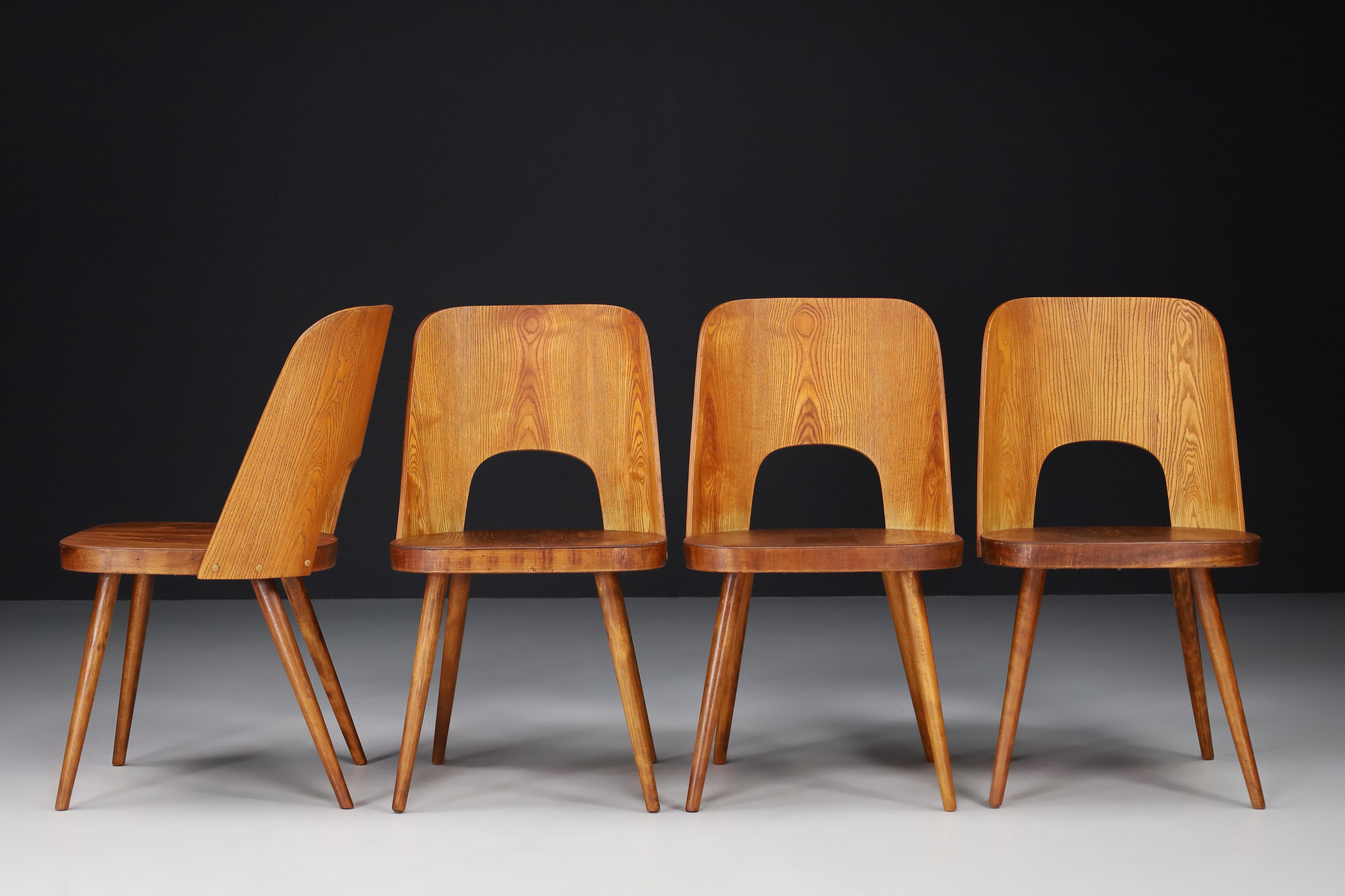Ash Oswald Haerdtl Beech Dining Chairs, 1950s  For Sale