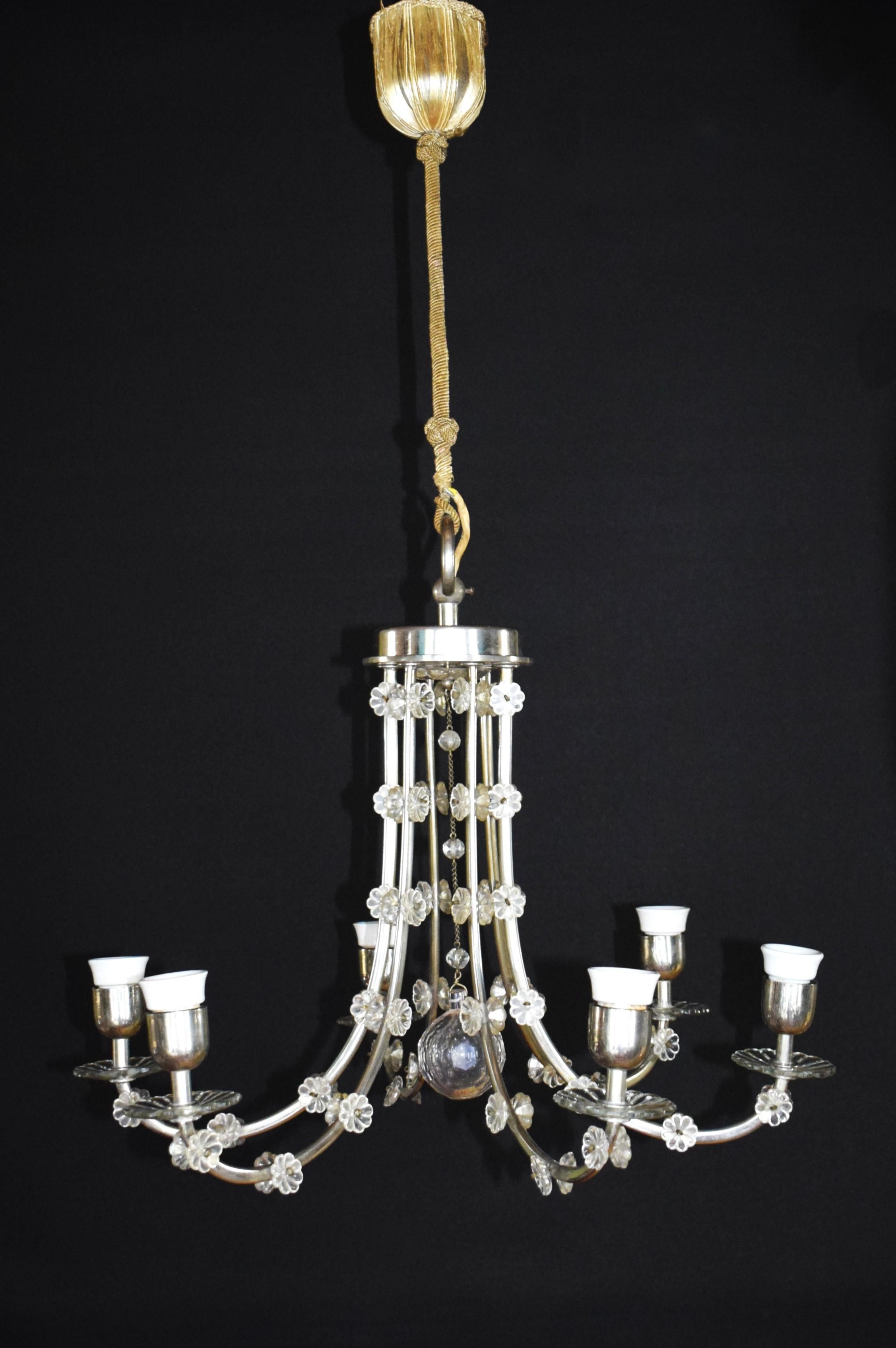 Oswald Haerdtl: Kristalllüster aus Messing von Lobmeyr, Österreich, 1930er Jahre (Handgefertigt) im Angebot
