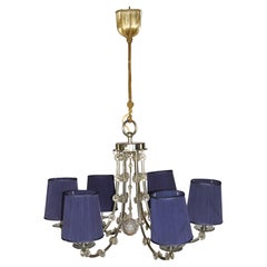 Oswald Haerdtl: Crystal Chandelier in Brass from Lobmeyr, Austria, 1930s