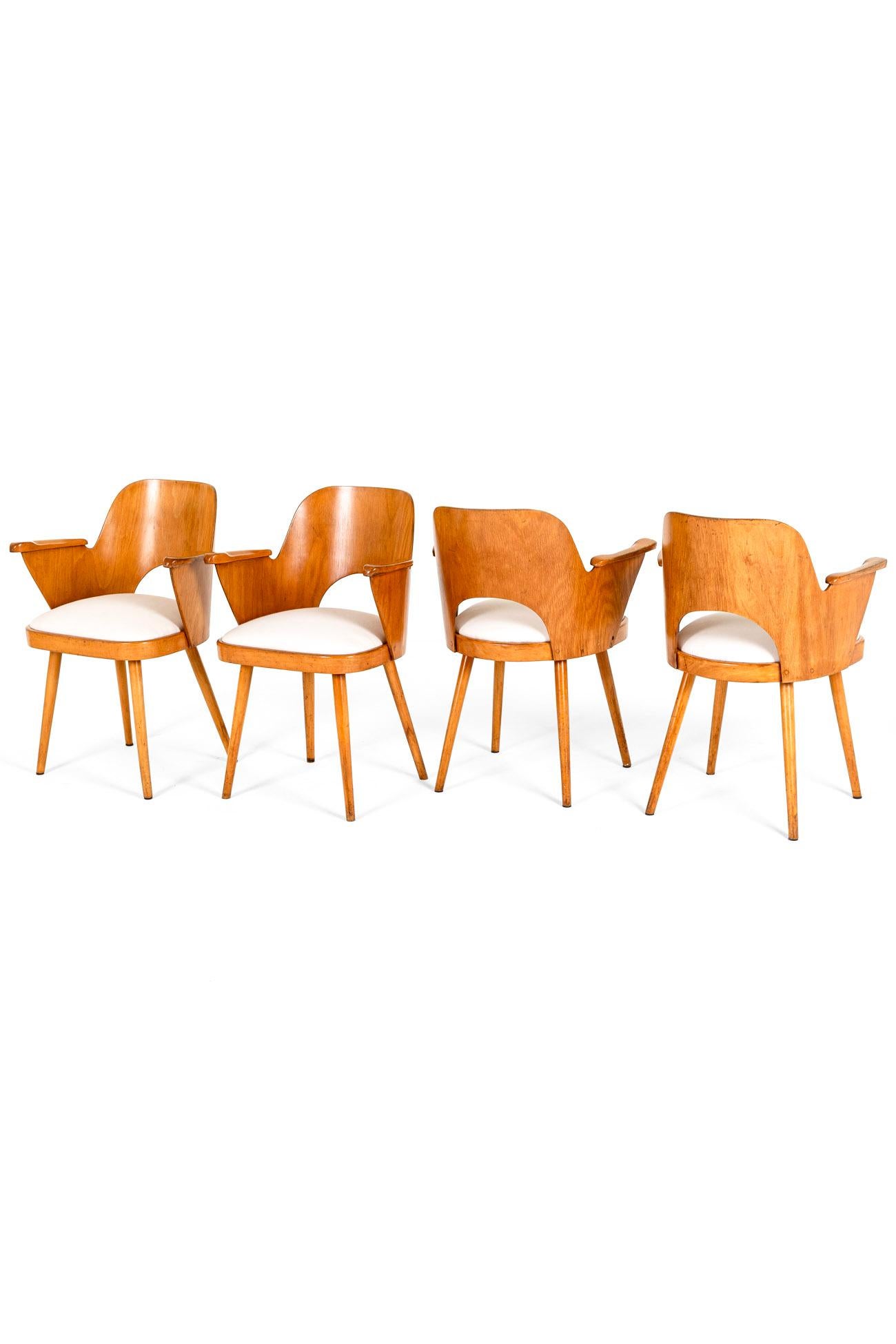 Tchèque Oswald Haerdtl Dining Chairs by Ligna en vente