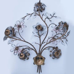 Oswald Haerdtl Flower Crystal Wall Lamp for Lobmeyr, Vienna