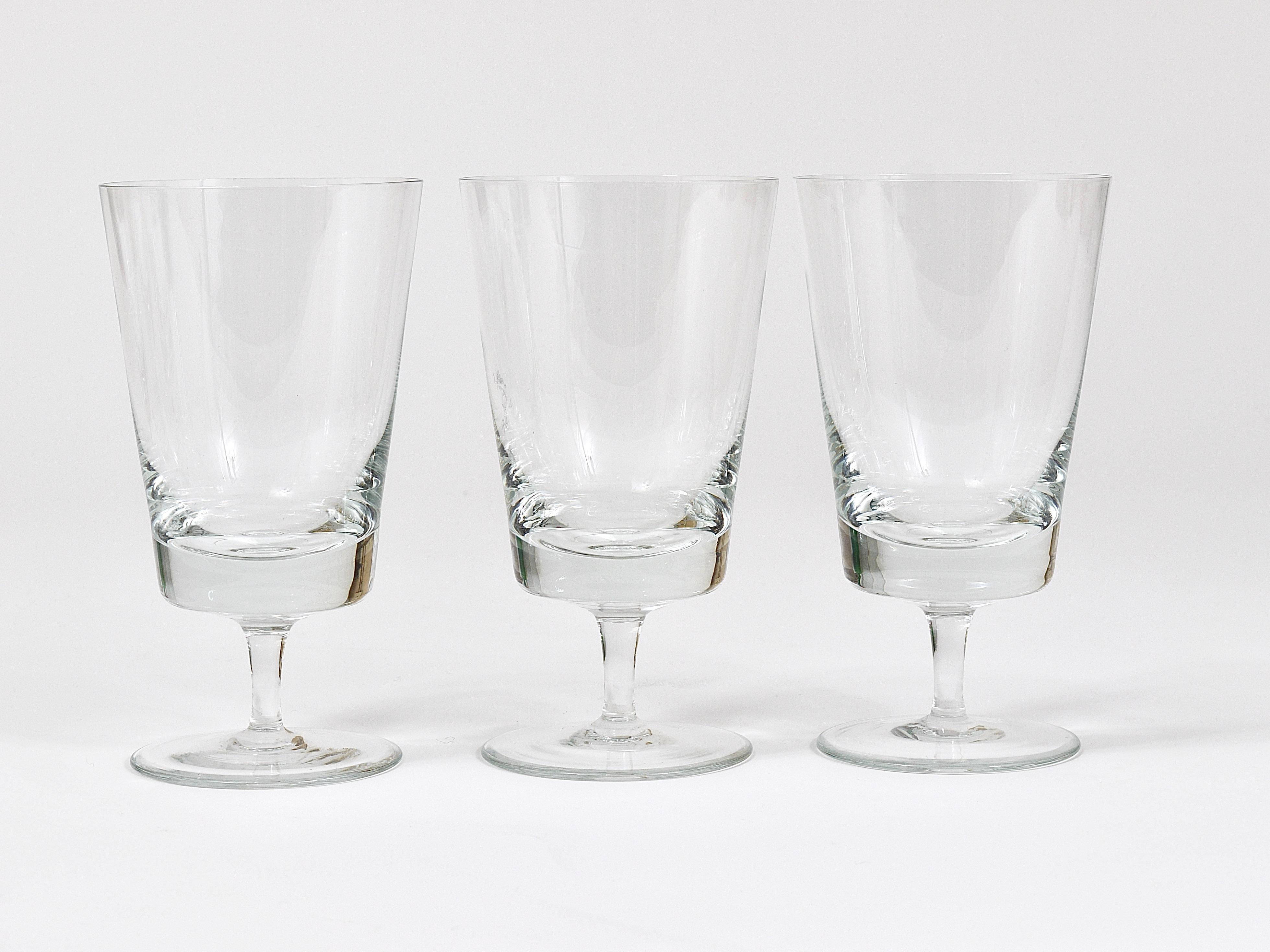 20th Century Oswald Haerdtl Set of Six Mid-Century Crystal Wine Glasses, Austria, 1950s For Sale