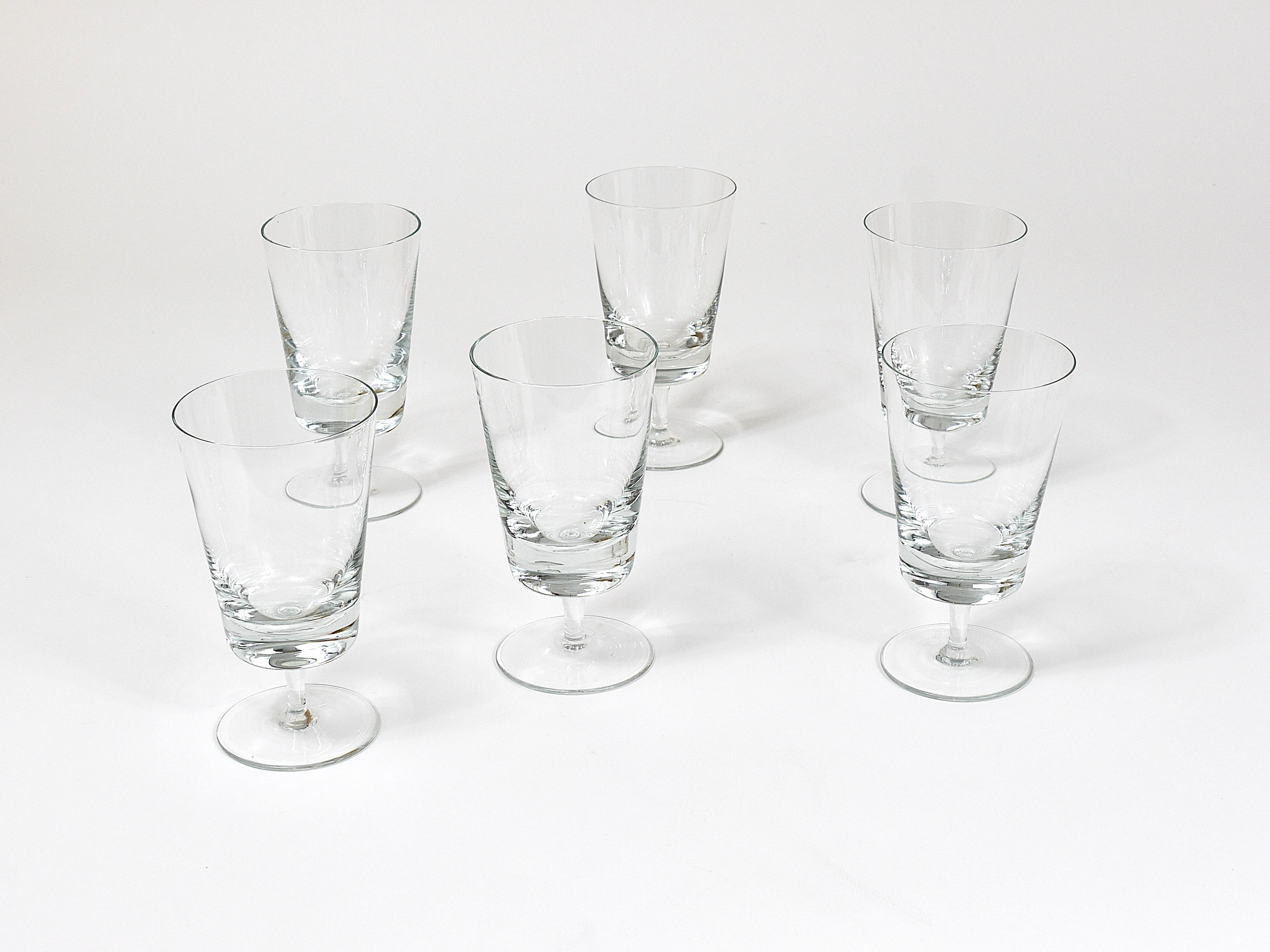 Oswald Haerdtl Set of Six Mid-Century Crystal Wine Glasses, Austria, 1950s For Sale 2