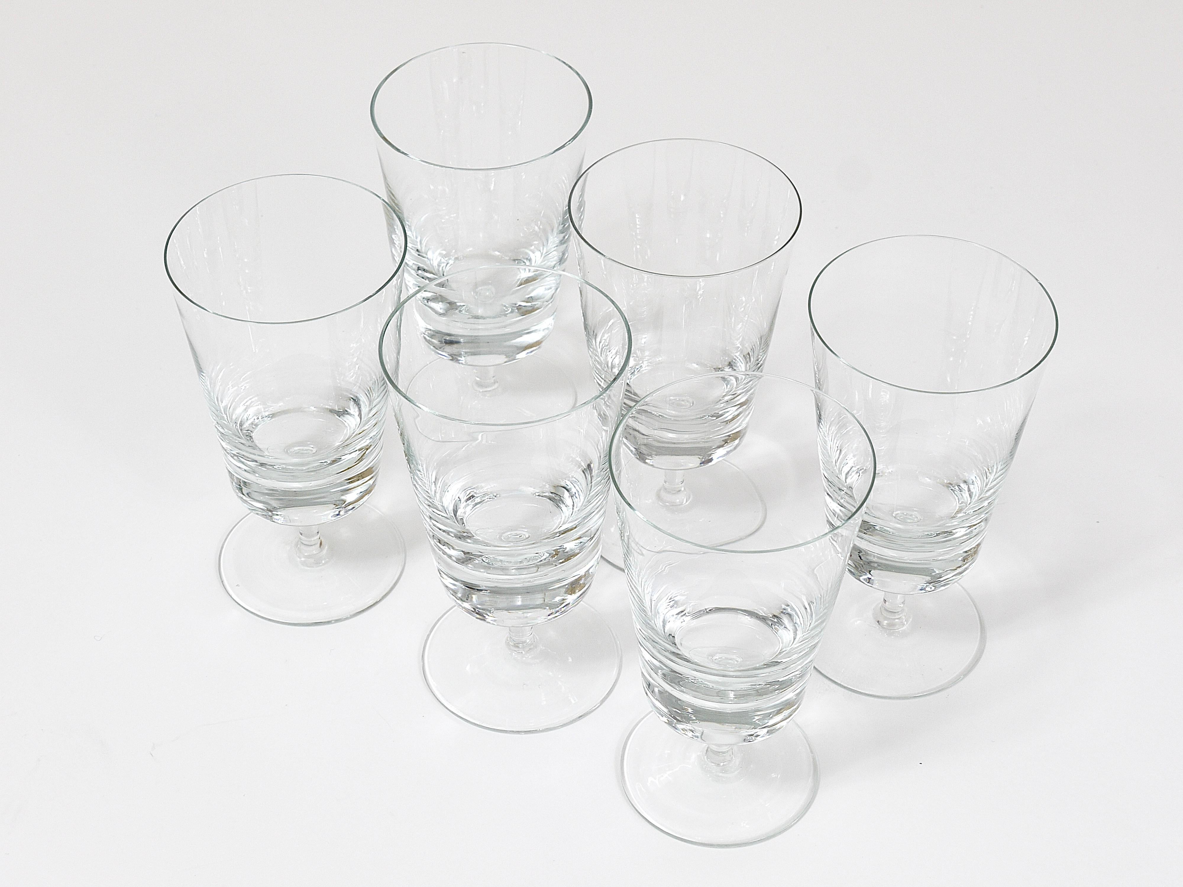 Oswald Haerdtl Set of Six Mid-Century Crystal Wine Glasses, Austria, 1950s For Sale 4