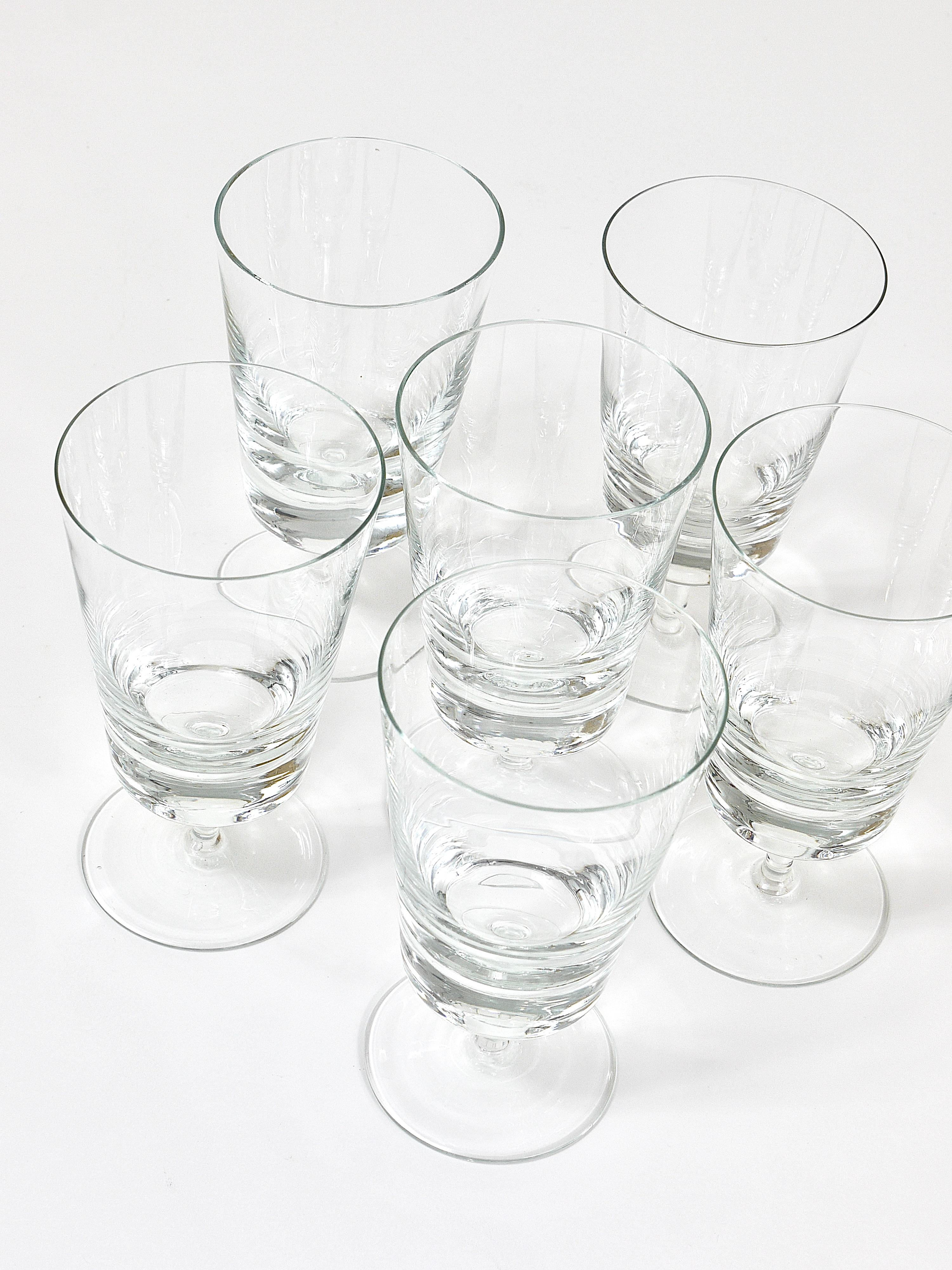 Oswald Haerdtl Set of Six Mid-Century Crystal Wine Glasses, Austria, 1950s For Sale 5