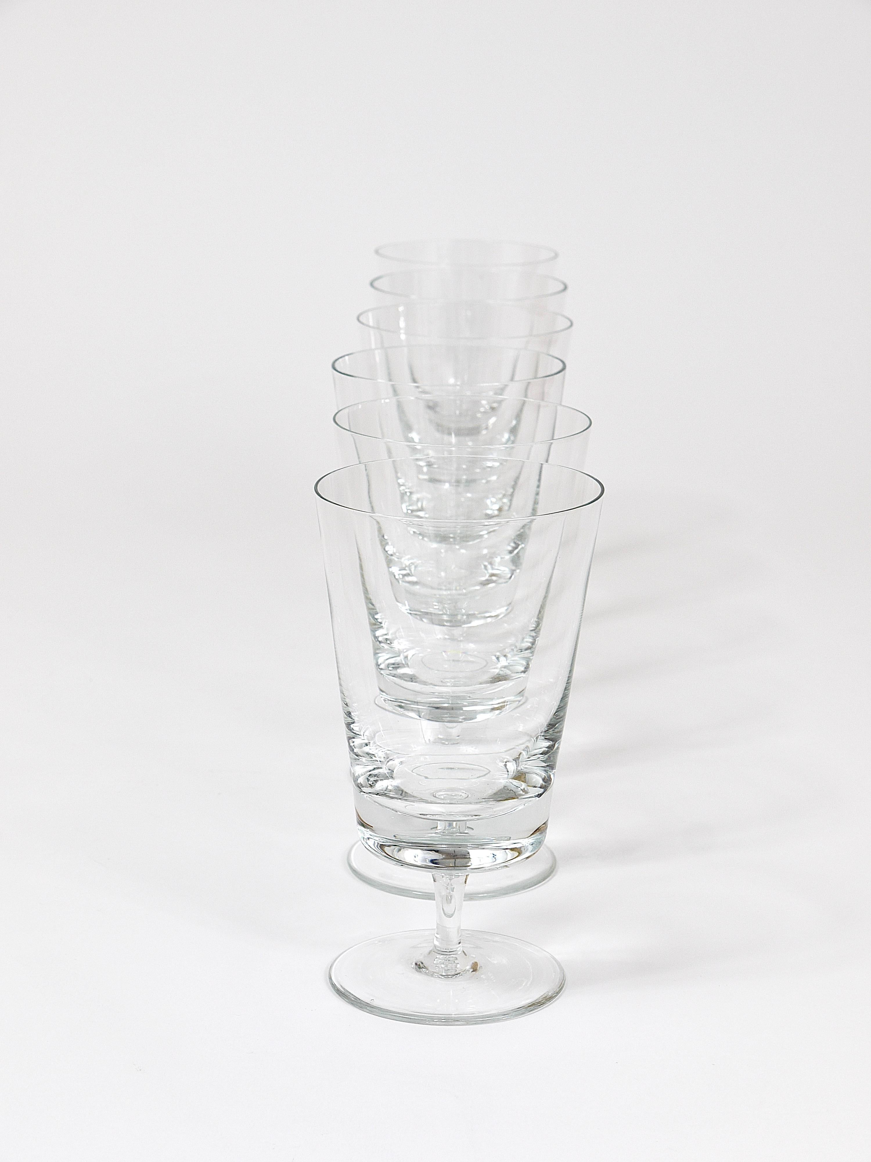 Oswald Haerdtl Set of Six Mid-Century Crystal Wine Glasses, Austria, 1950s For Sale 7