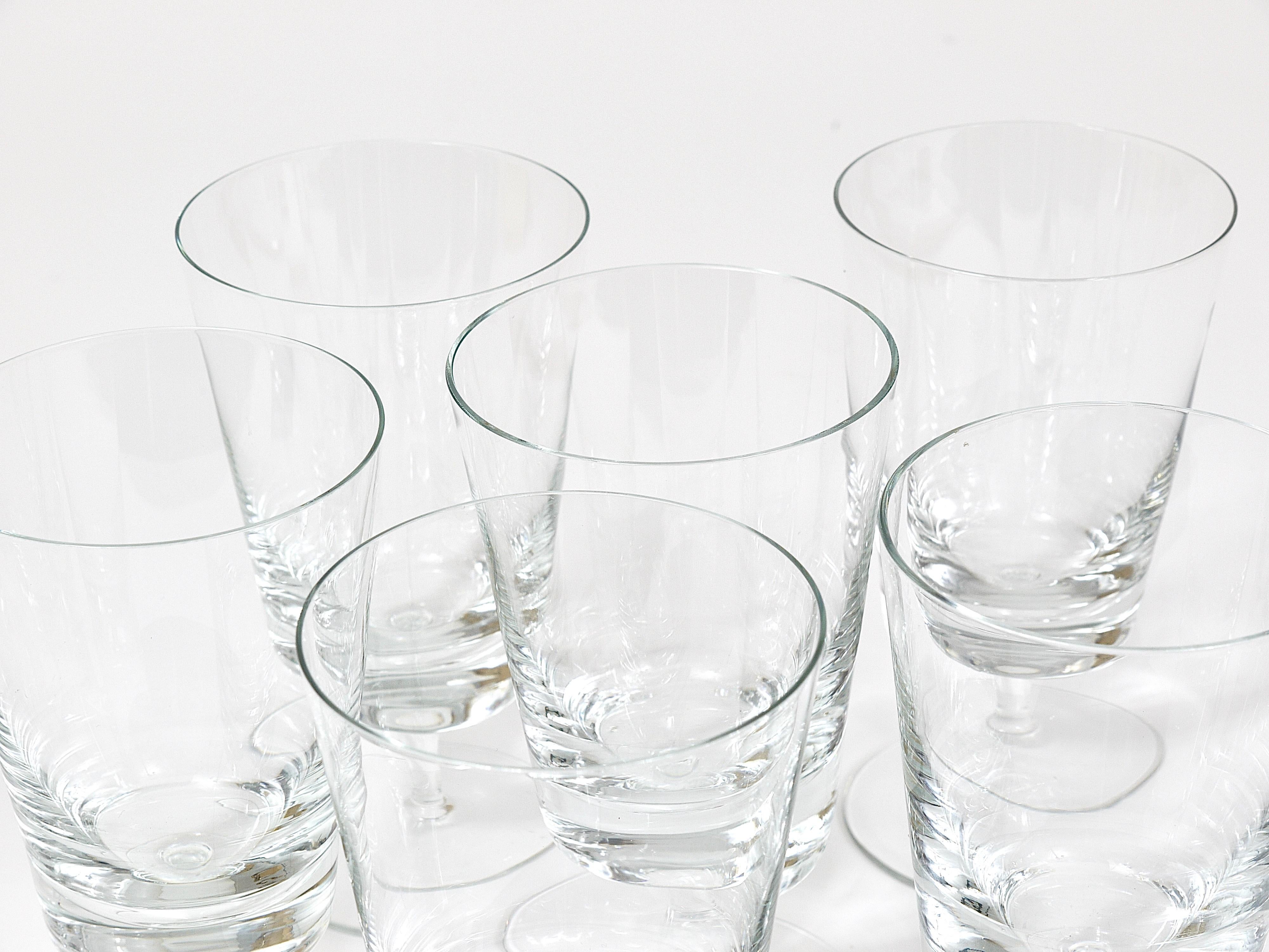 Oswald Haerdtl Set of Six Mid-Century Crystal Wine Glasses, Austria, 1950s For Sale 8