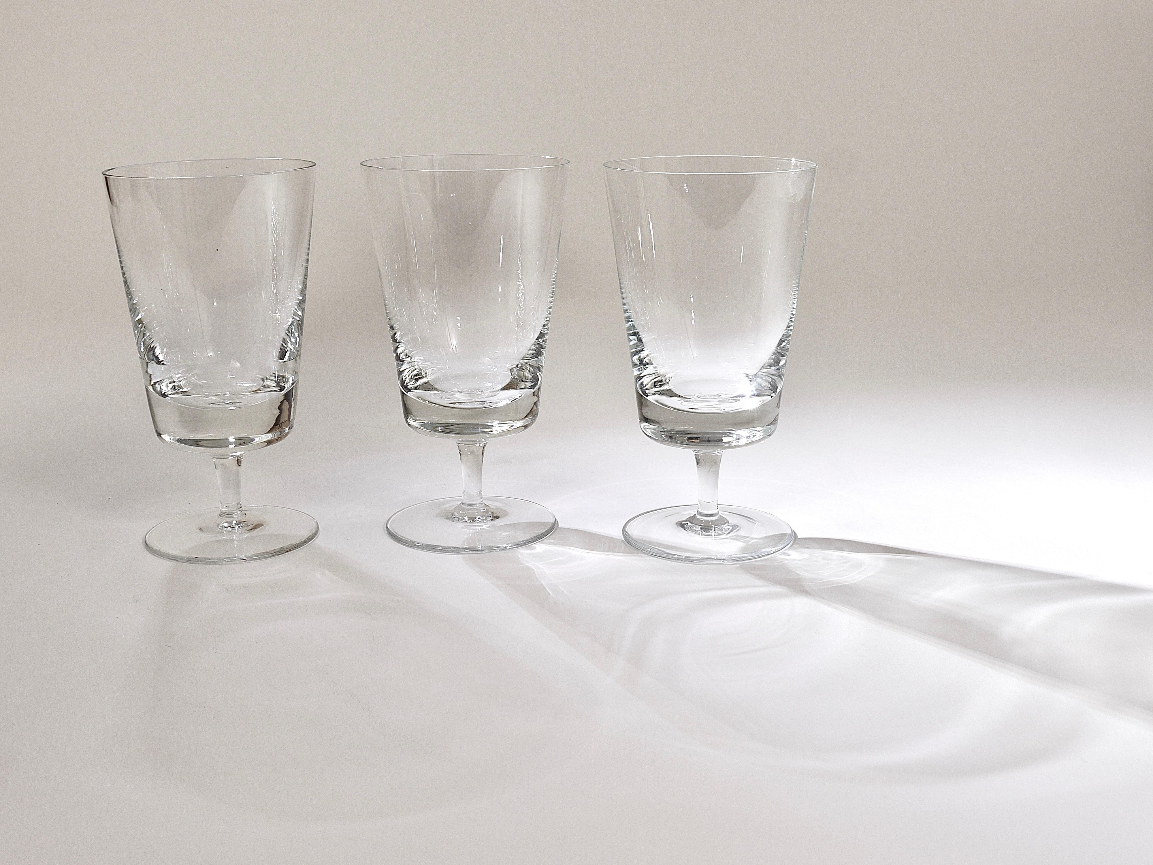 Autrichien Oswald Haerdtl - Ensemble de six verres à vin en cristal du milieu du siècle, Autriche, années 1950 en vente