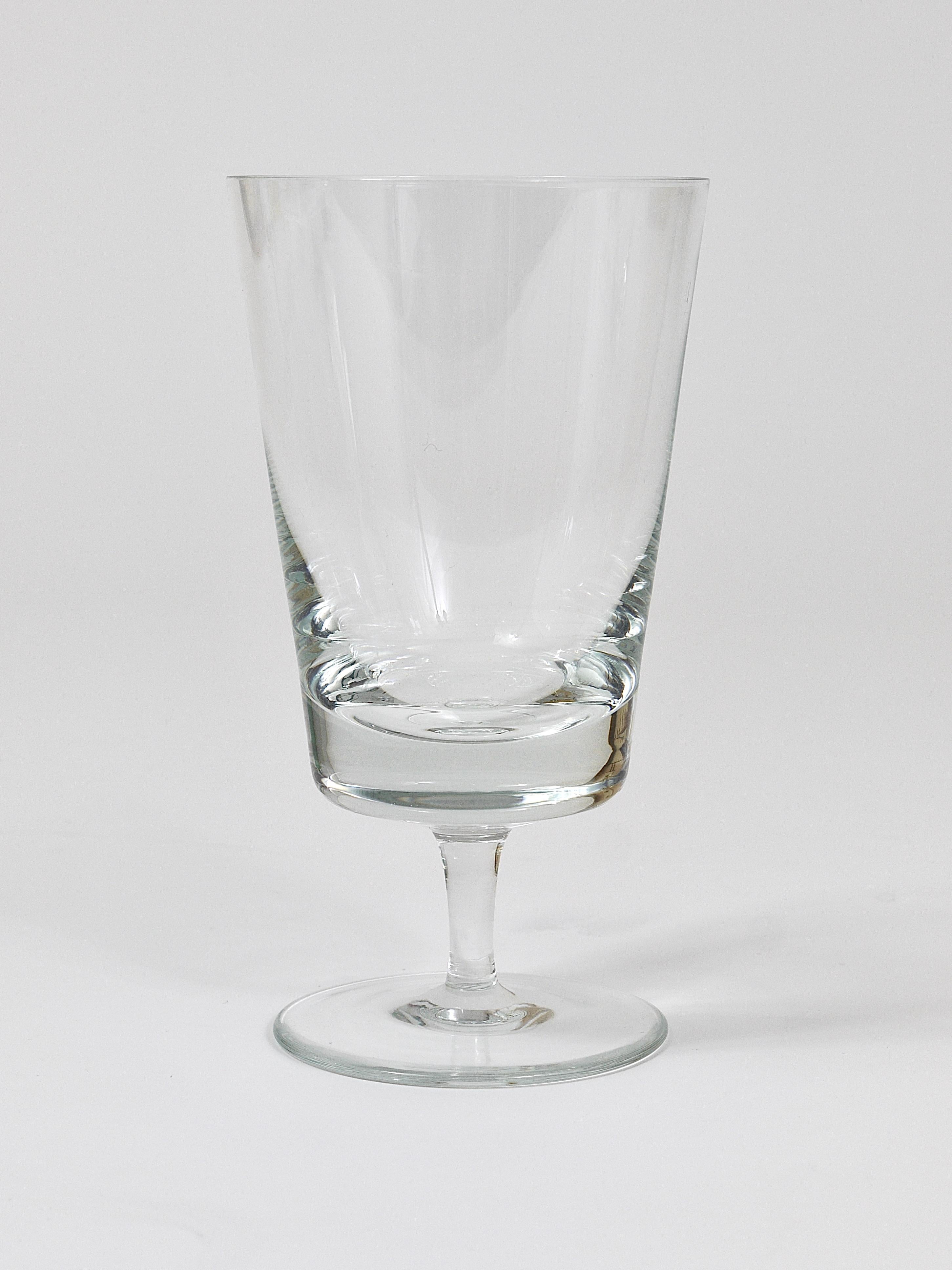 Austrian Oswald Haerdtl Set of Six Mid-Century Crystal Wine Glasses, Austria, 1950s For Sale