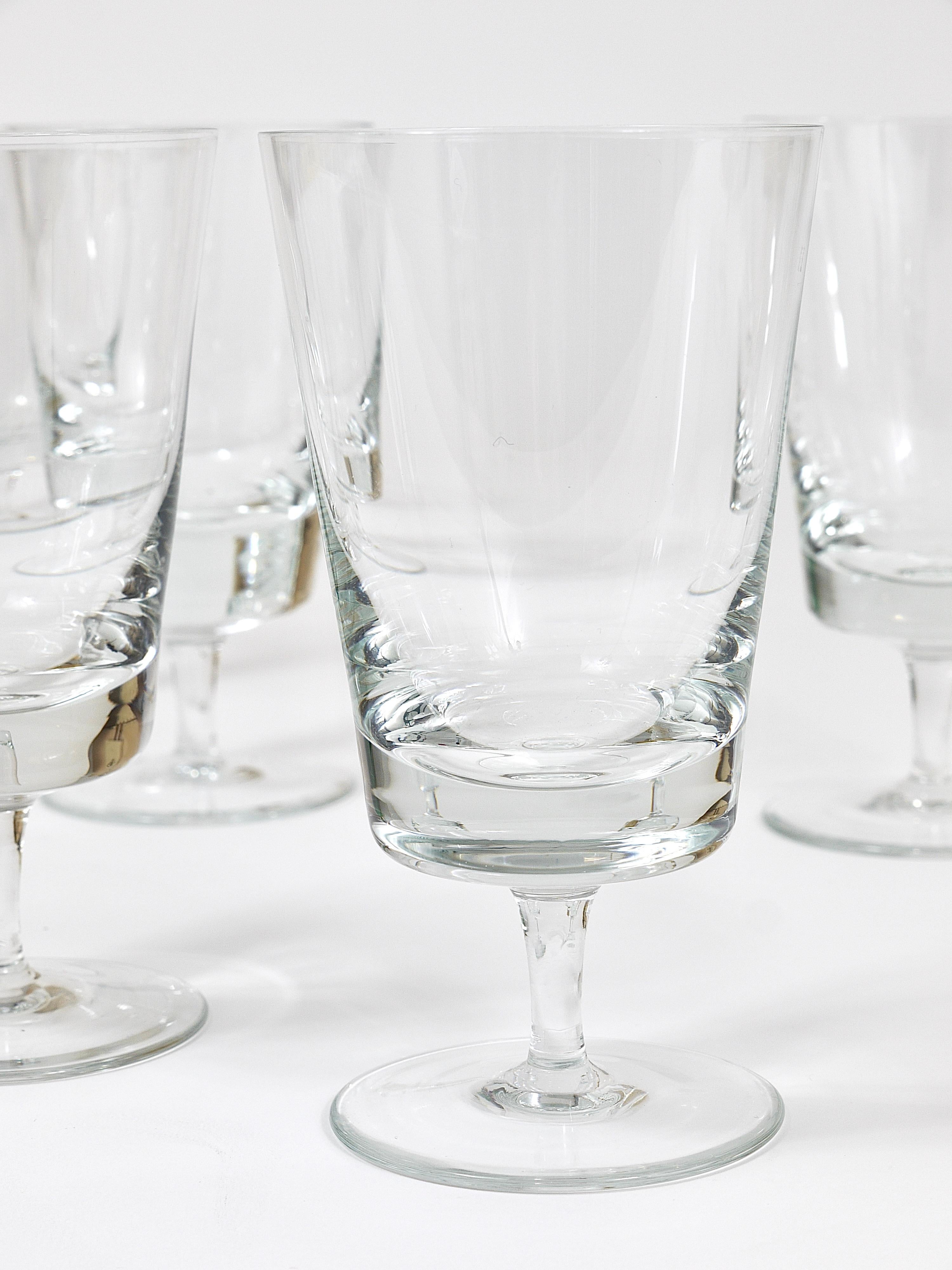 Hand-Crafted Oswald Haerdtl Set of Six Mid-Century Crystal Wine Glasses, Austria, 1950s For Sale