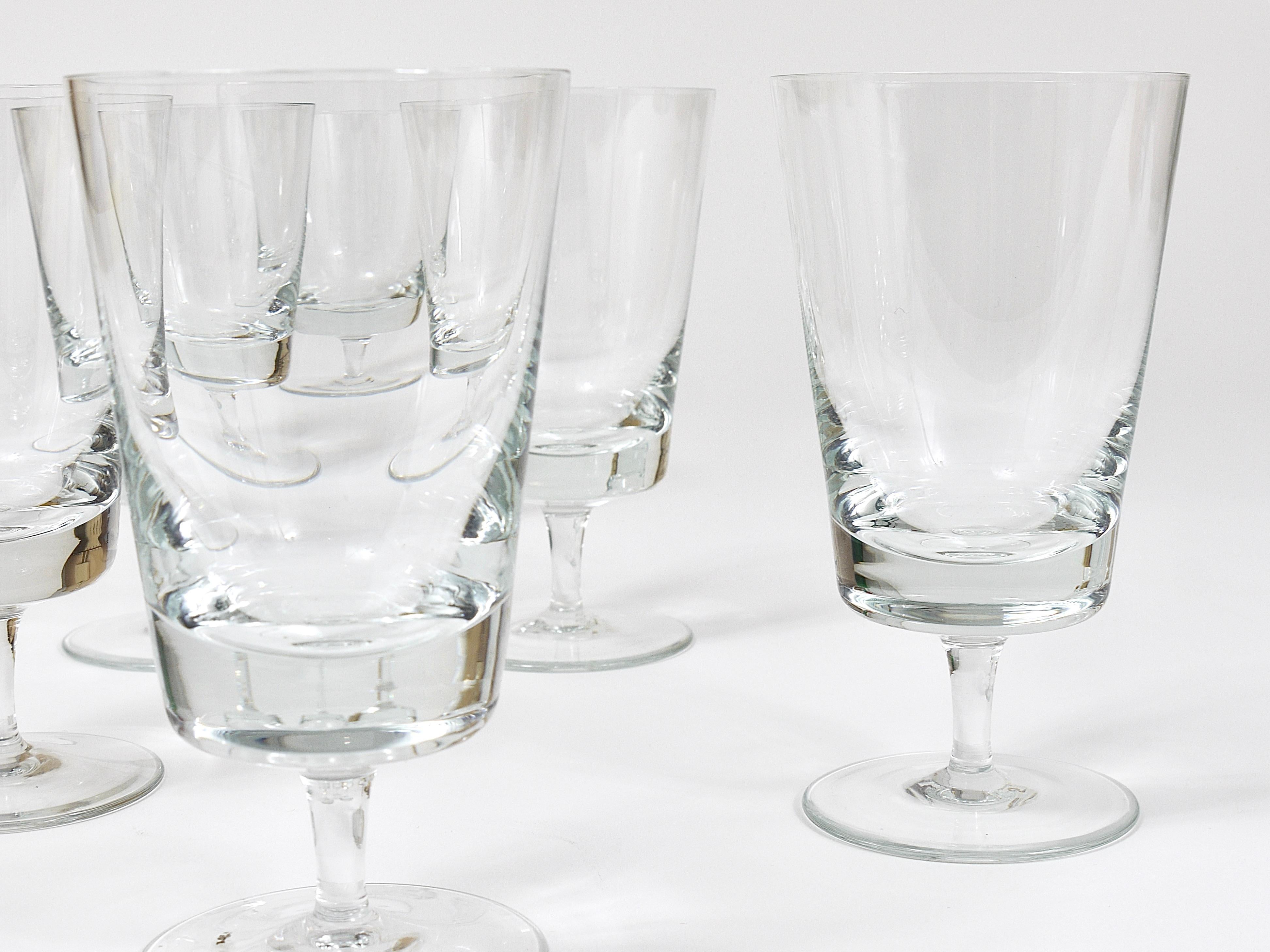 Oswald Haerdtl Set of Six Mid-Century Crystal Wine Glasses, Austria, 1950s In Good Condition For Sale In Vienna, AT