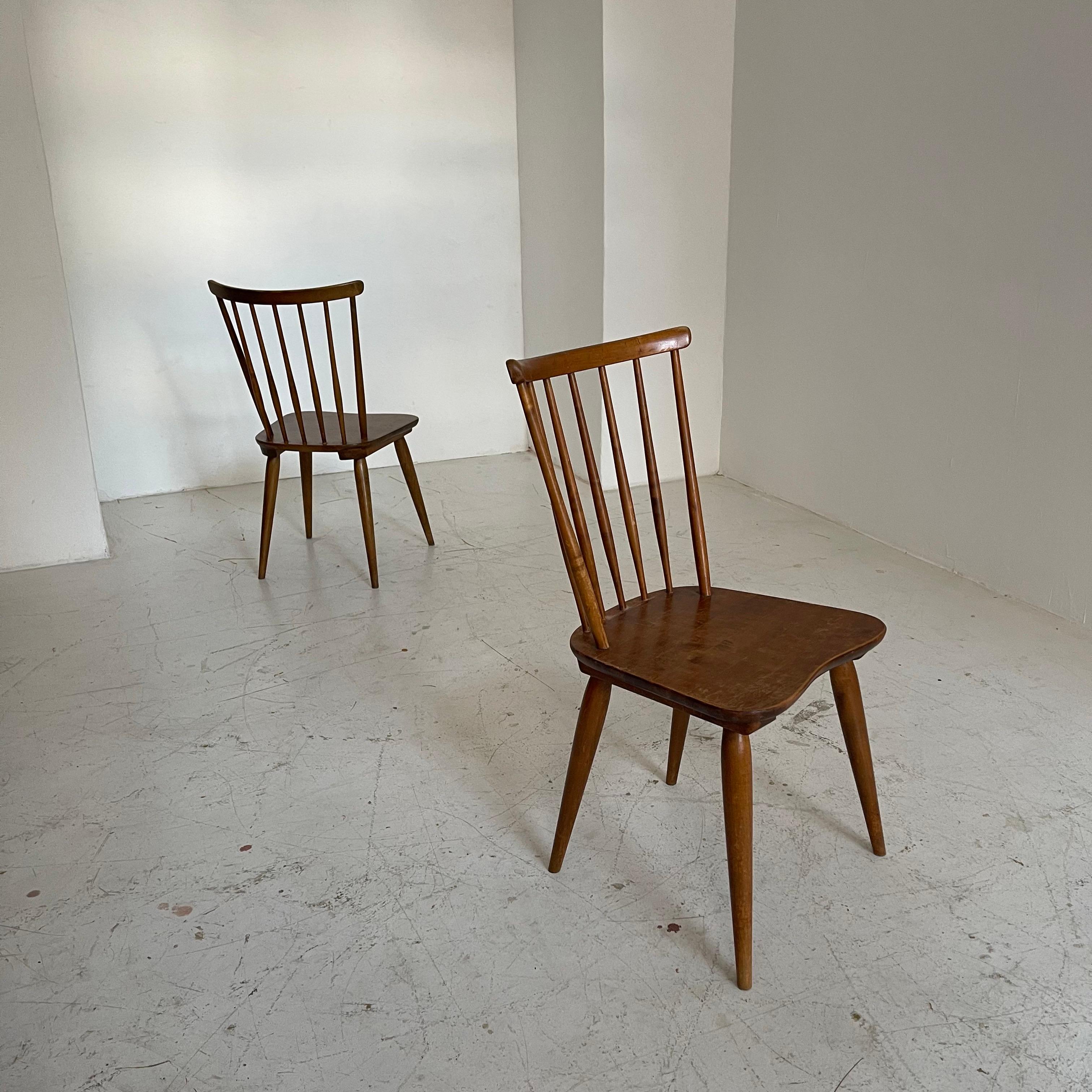 Stained Oswald Haerdtl Thonet Spindel Chair, Austria 1950 For Sale