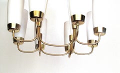 Oswald Haerdtl, Vintage Brass and Glass Ceiling Lamp "Globus" by Rupert Nikoll