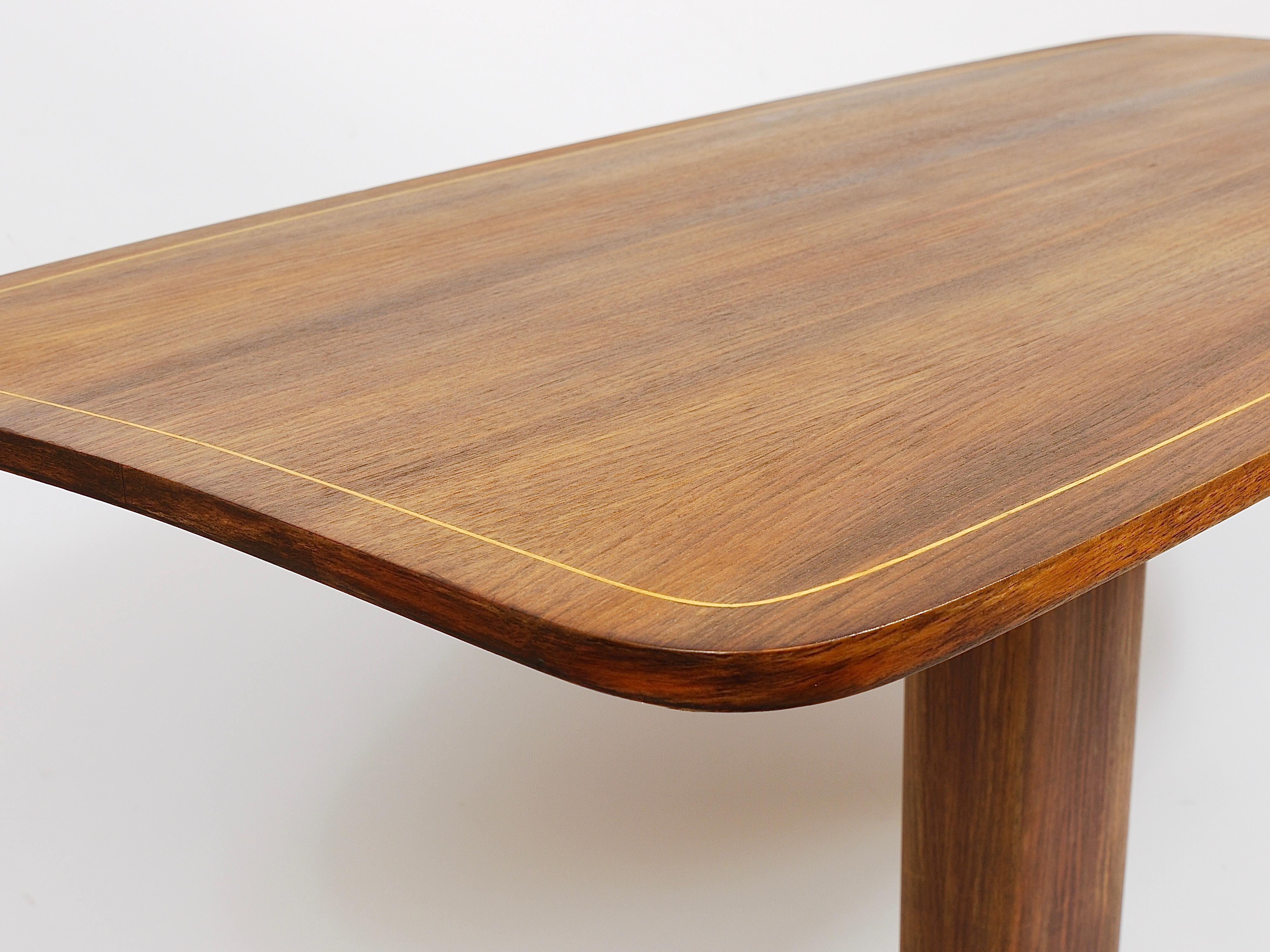 Oswald Haerdtl x Hagenauer Vienna Brass & Walnut Coffee Table, Austria, 1950s For Sale 7