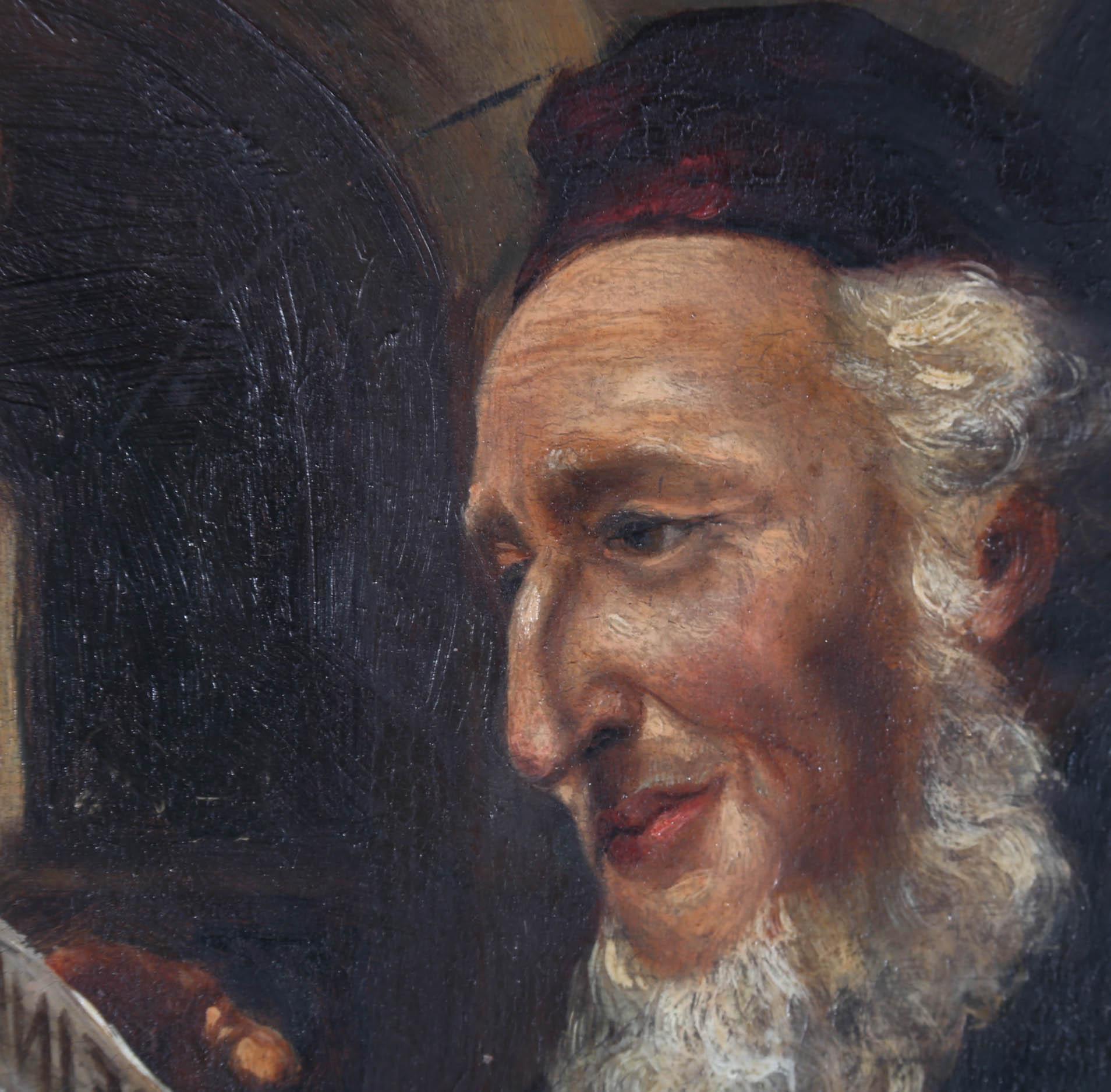 Oswald Hubert - Olio del primo Novecento, lettura del rabbino 4