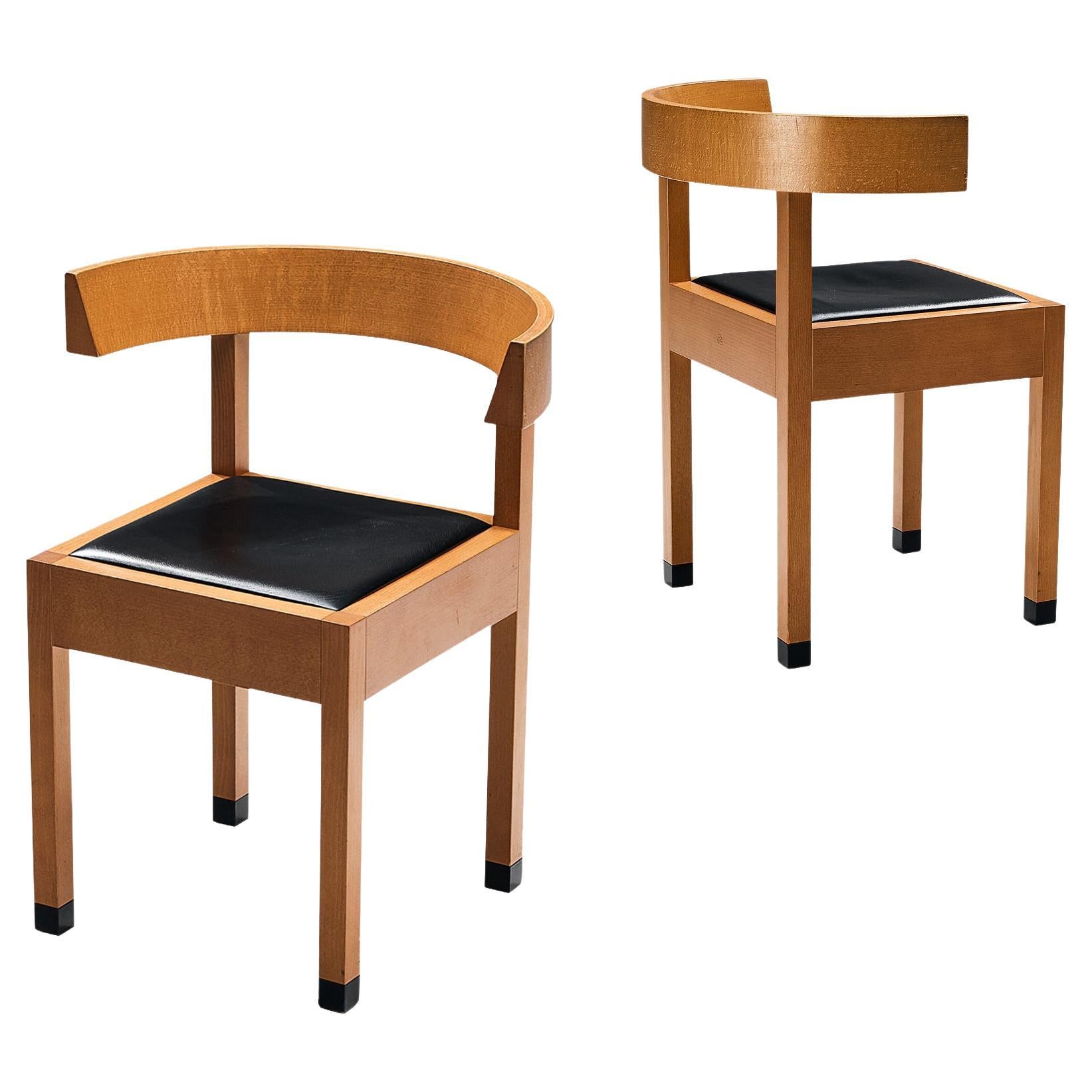 Oswald Mathias Ungers pour Draenert paire de chaises de salle à manger "Leonardo"
