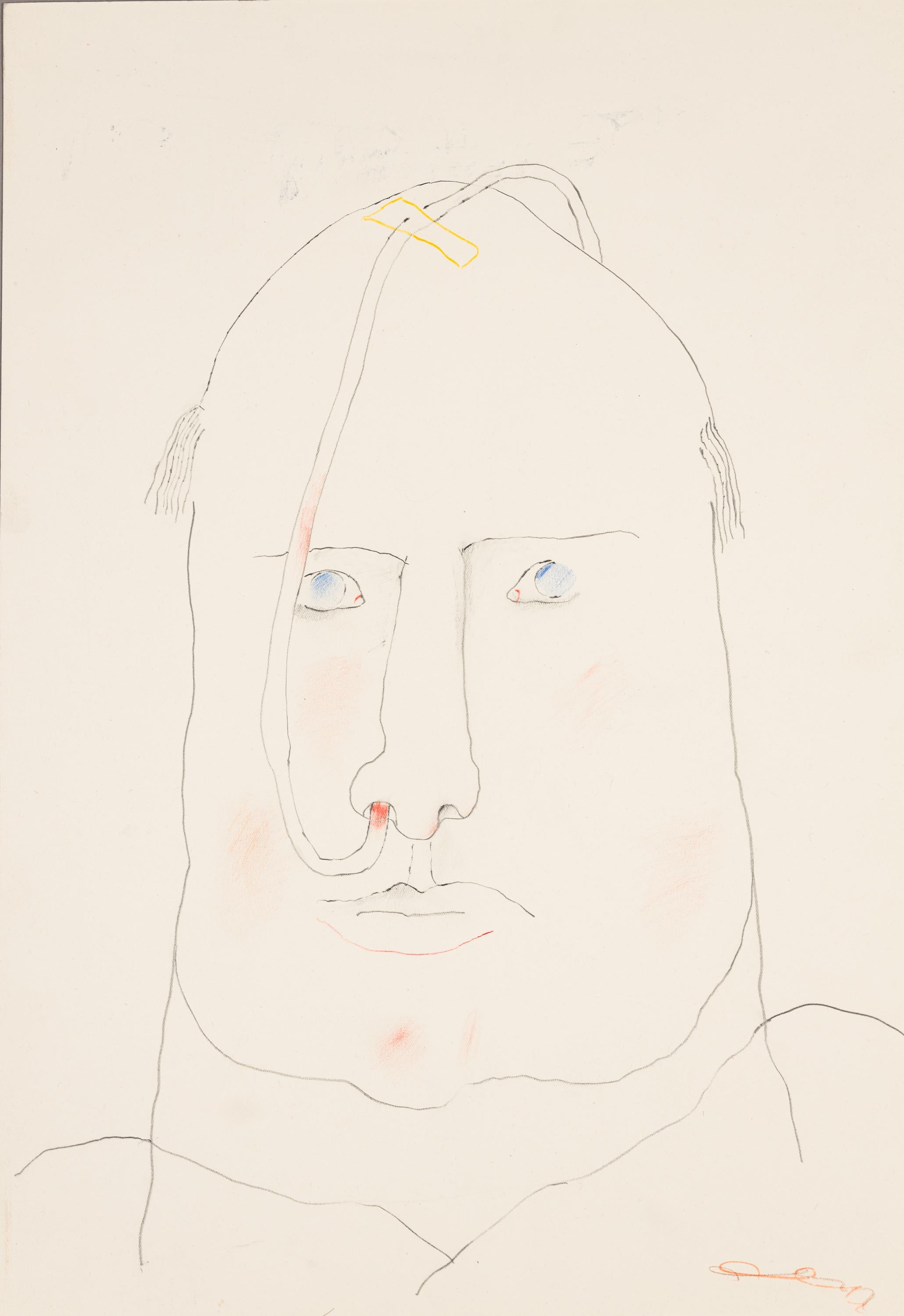 Portrait Painting di Oswald Oberhuber - Ritratto maschile