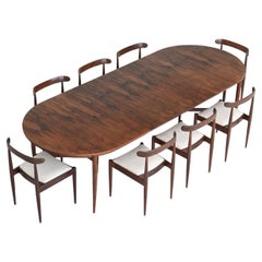 Oswald Vermaercke large dining table in rosewood V Form Belgium 1960