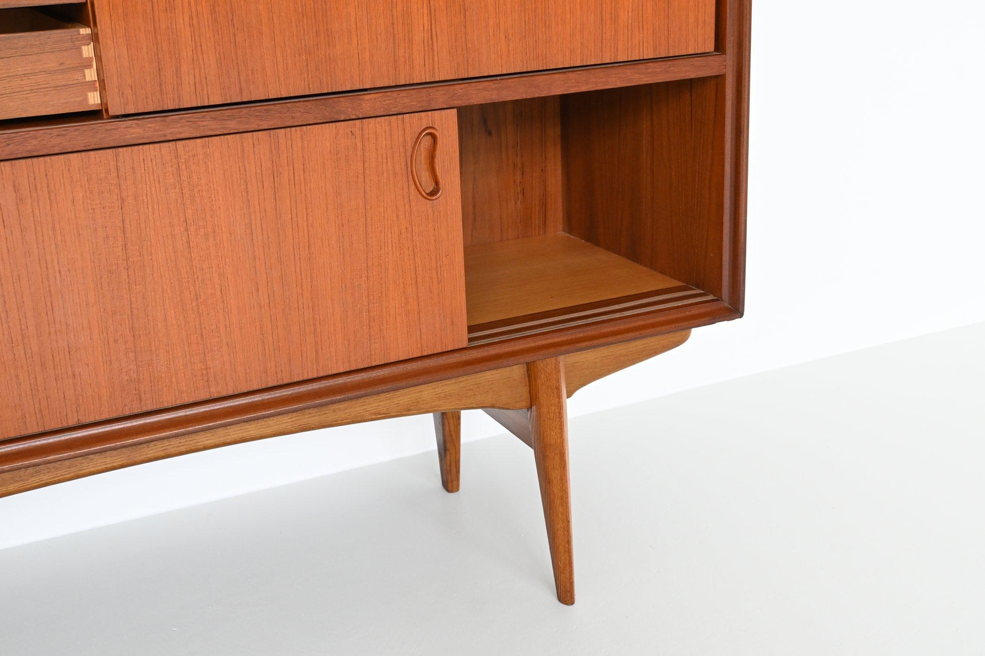 Mid-20th Century Oswald Vermaercke model Paola bar cabinet in teak V Form Belgium 1959