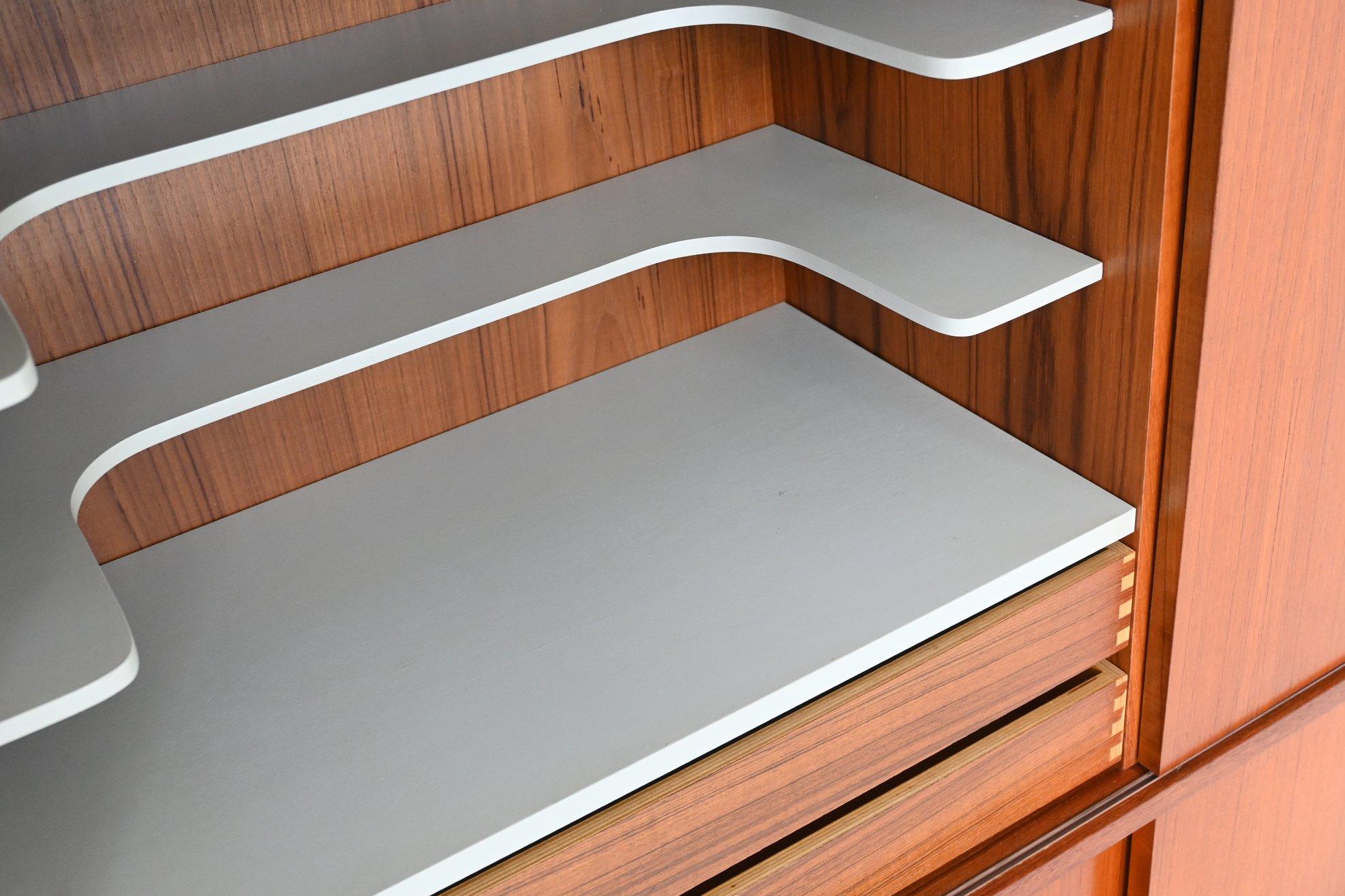 Oswald Vermaercke model Paola bar cabinet in teak V Form Belgium 1959 1