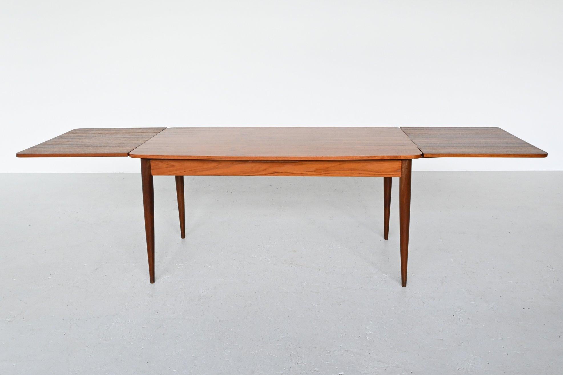 Mid-Century Modern Oswald Vermaercke Model Paola Teak Dining Table V Form, Belgium, 1960