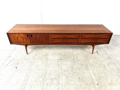 Oswald Vermaercke Paola teak lowboard V-Form Belgium 1959