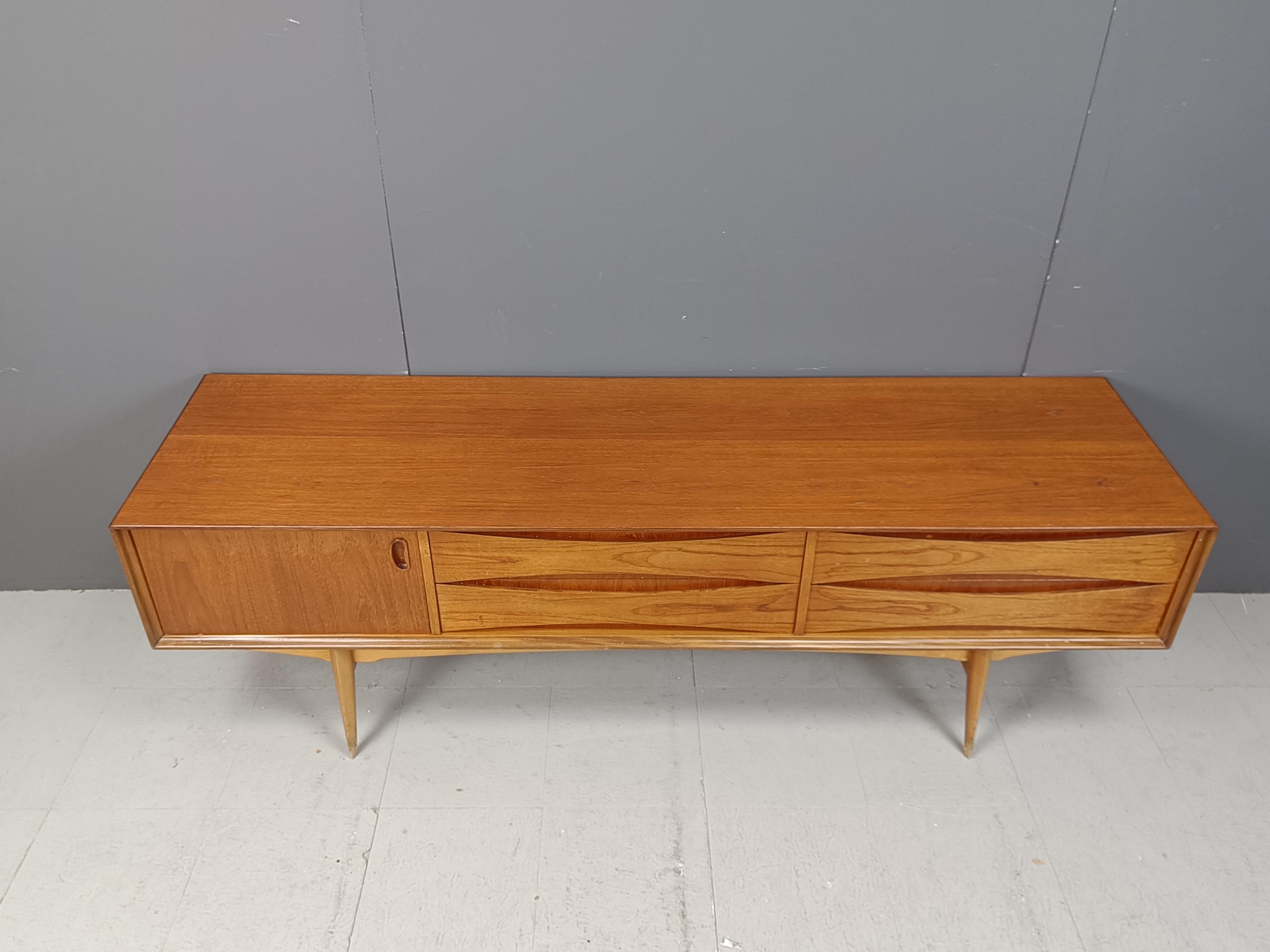Belgian Oswald Vermaercke Paola teak lowboard V-Form Belgium 1959
