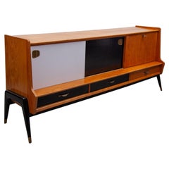 Oswald Vermaercke Sideboard with Black and White Sliding Doors, 1950s for V Form